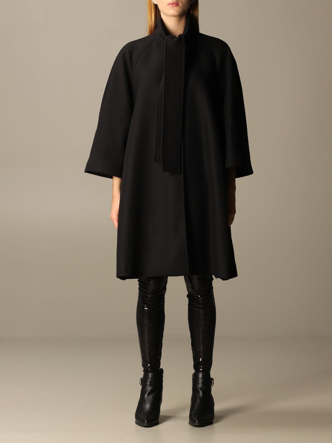 Black Wool Women Coat