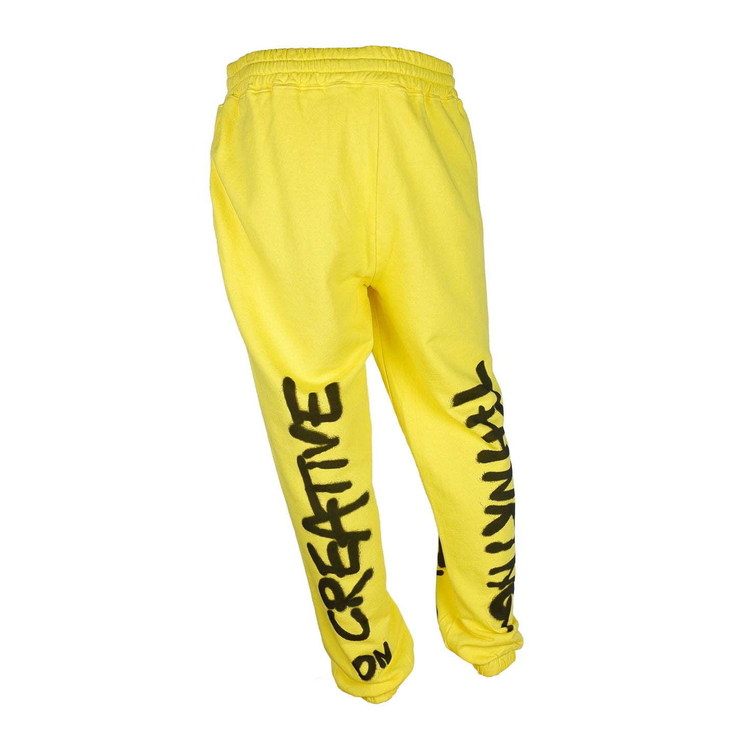 Yellow Cotton Men Track Pant