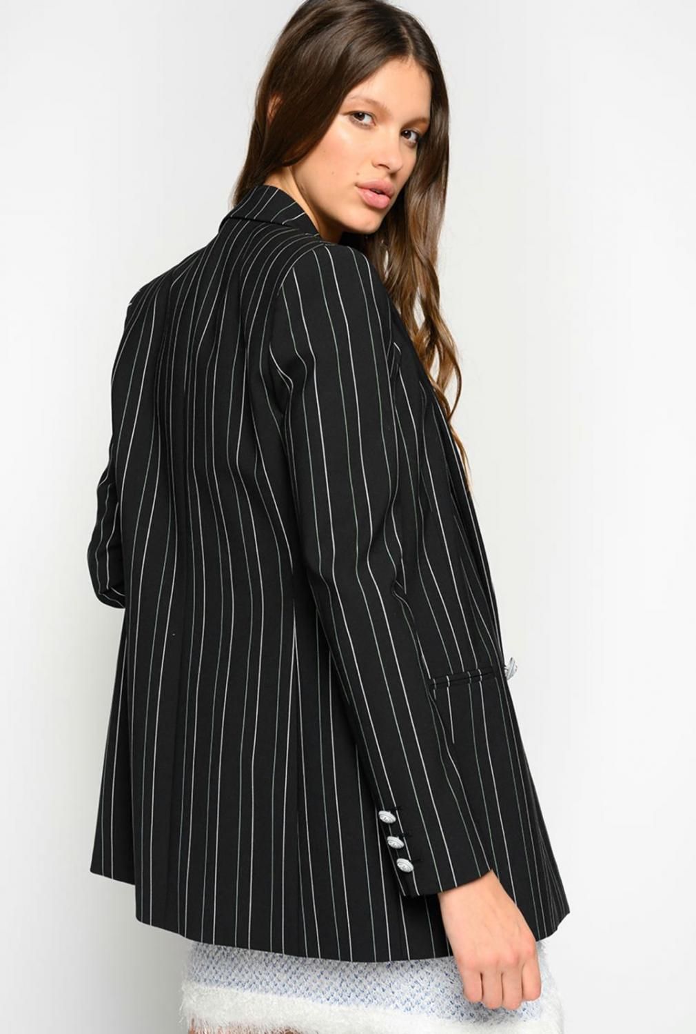 Black Polyester Women Blazer