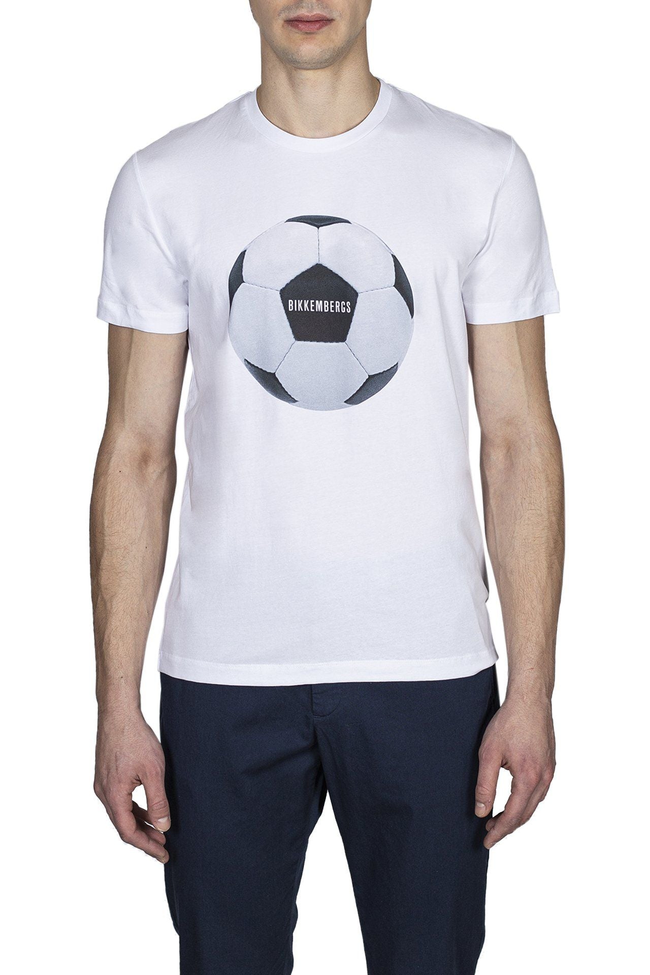 White Cotton Men T-Shirt