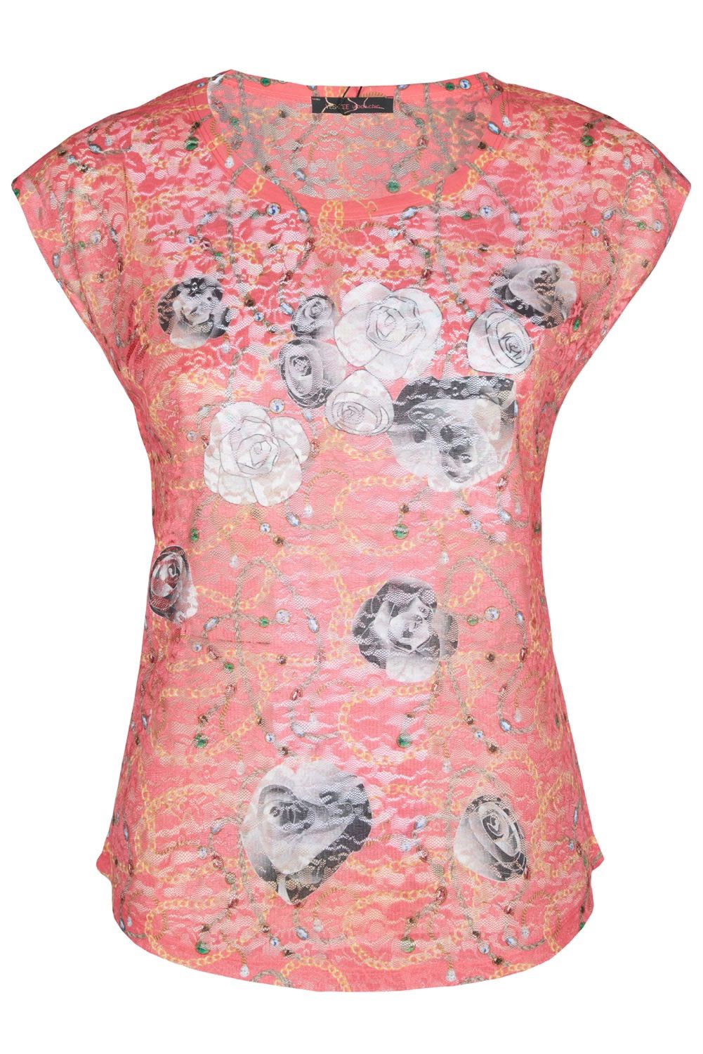 Coral Polyester Women Top