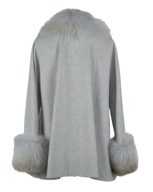 Gray Virgin Wool Women Coat