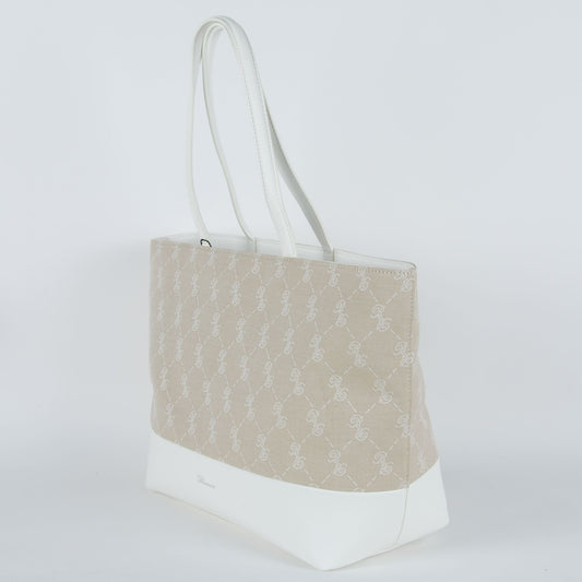 White Cotton Women Shoulder Bag