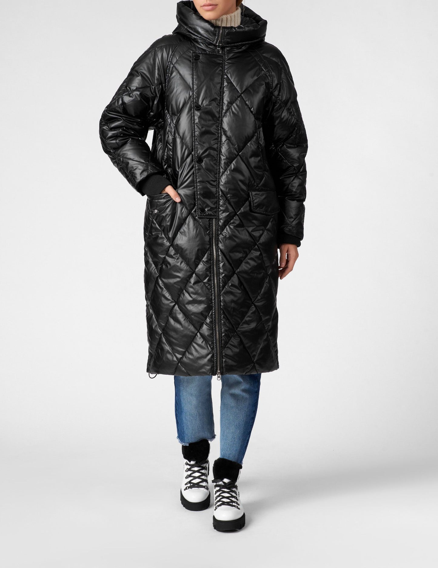 Black Polyester Women Jacket