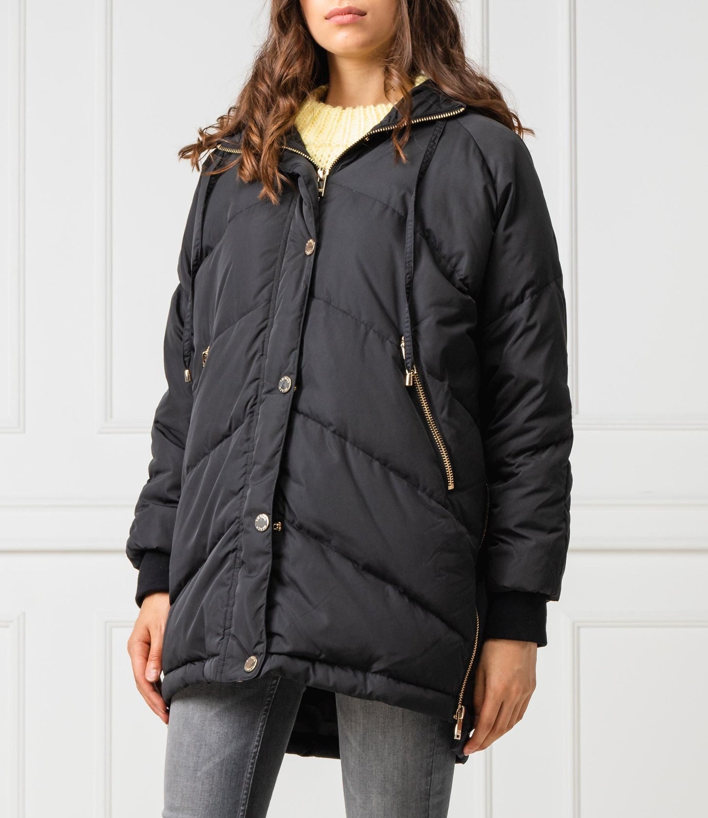 Black Polyester Women Jacket