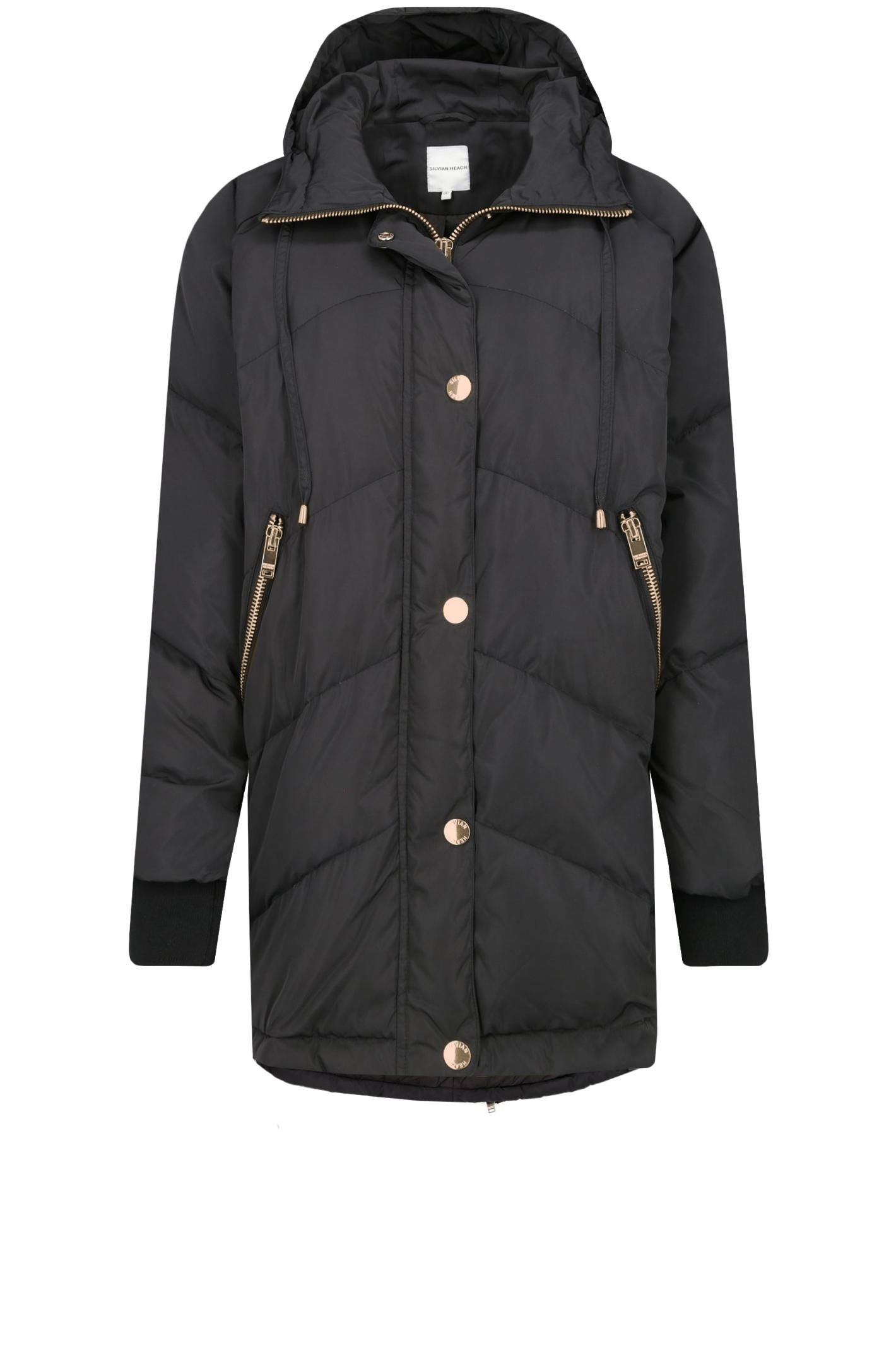Black Polyester Women Jacket