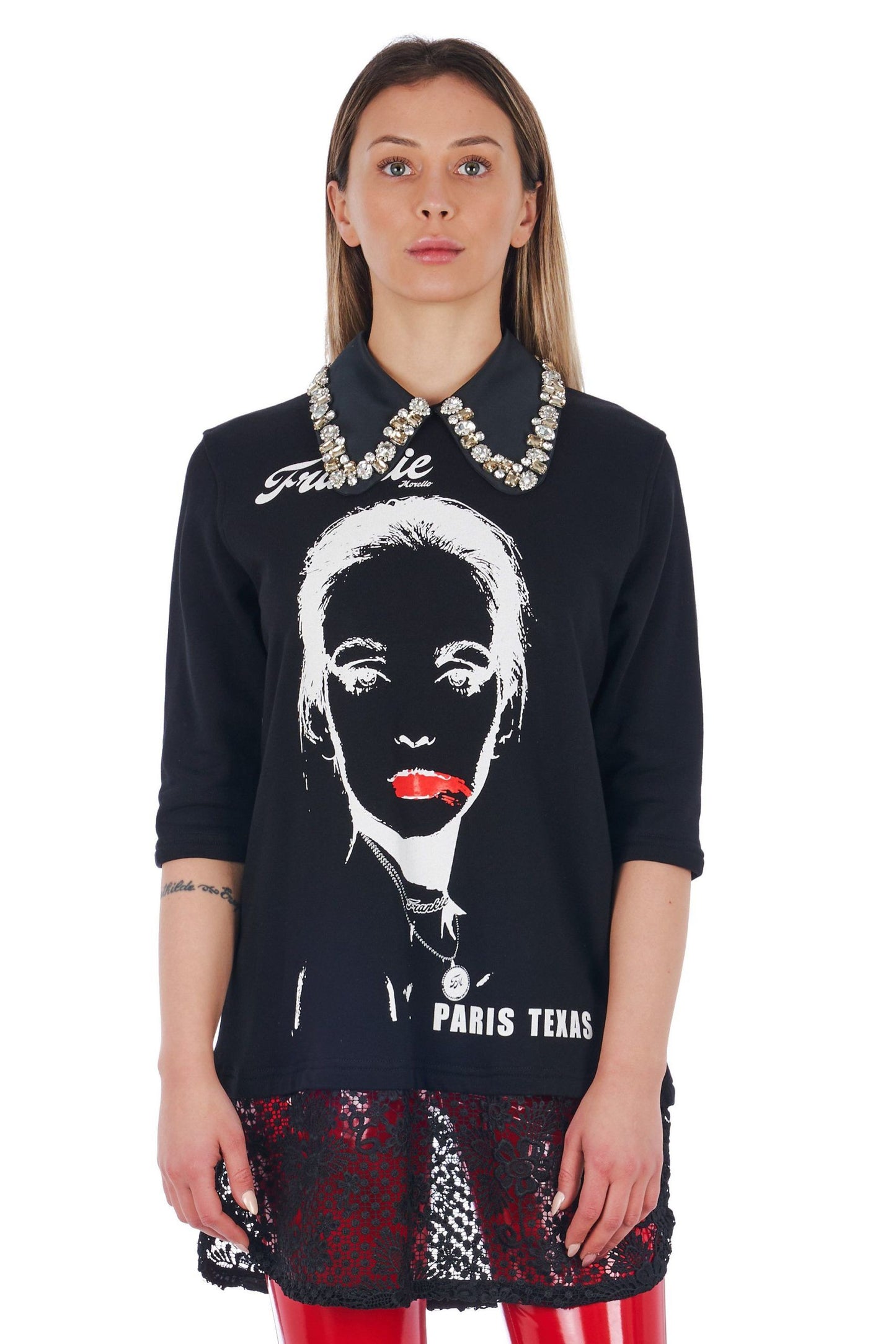 Black Cotton Women Sweater