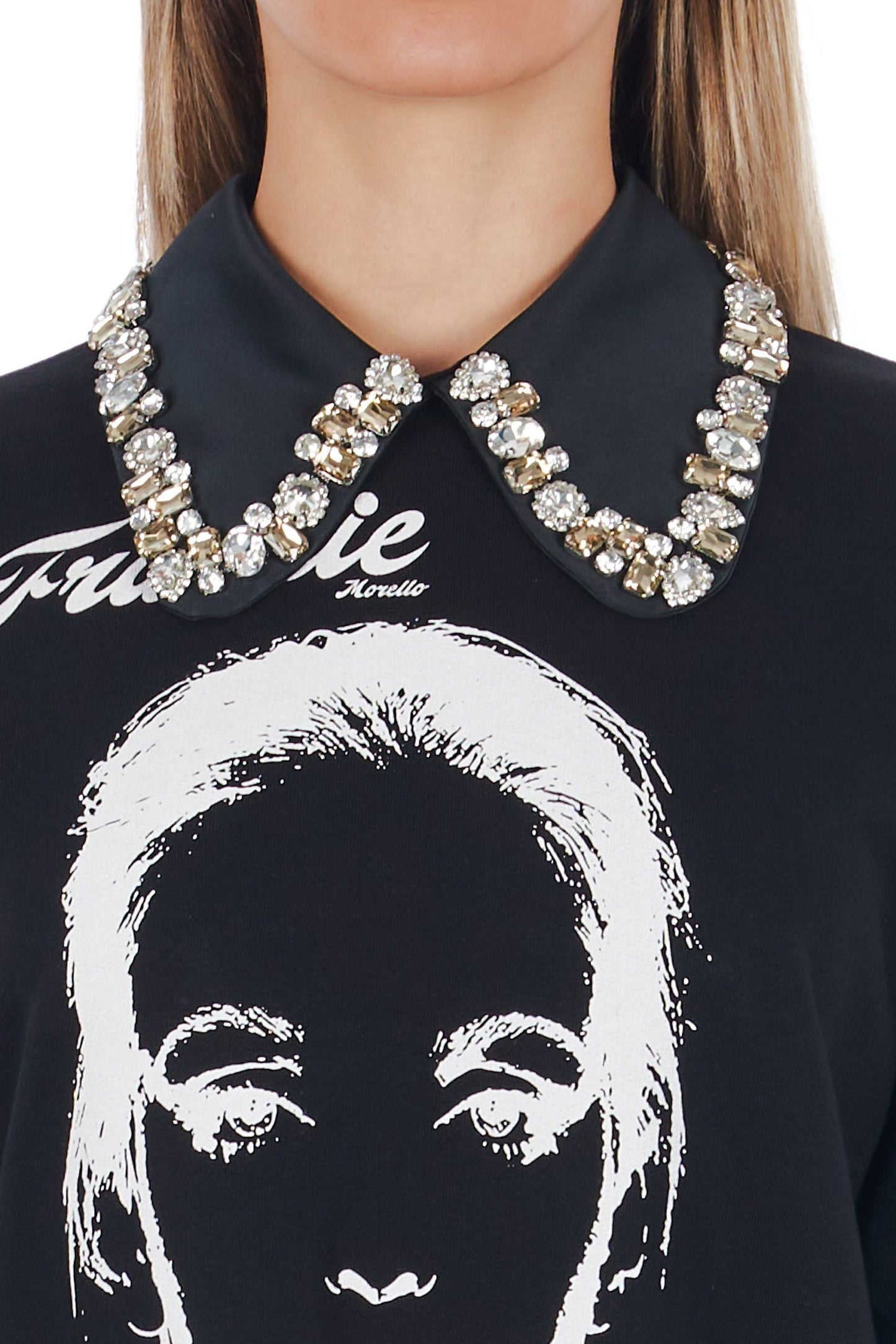 Black Cotton Women Sweater