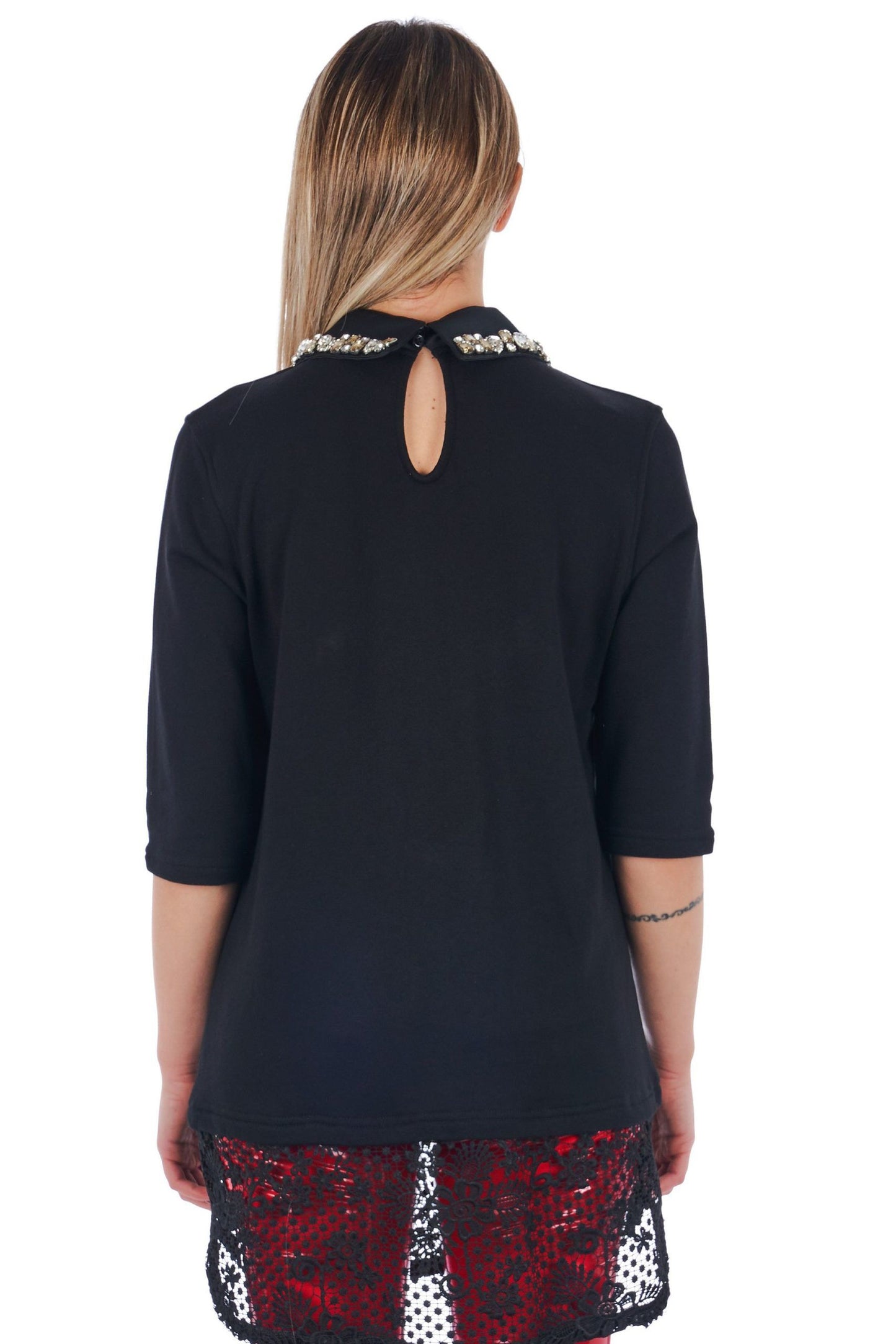 Black Cotton Women Sweater