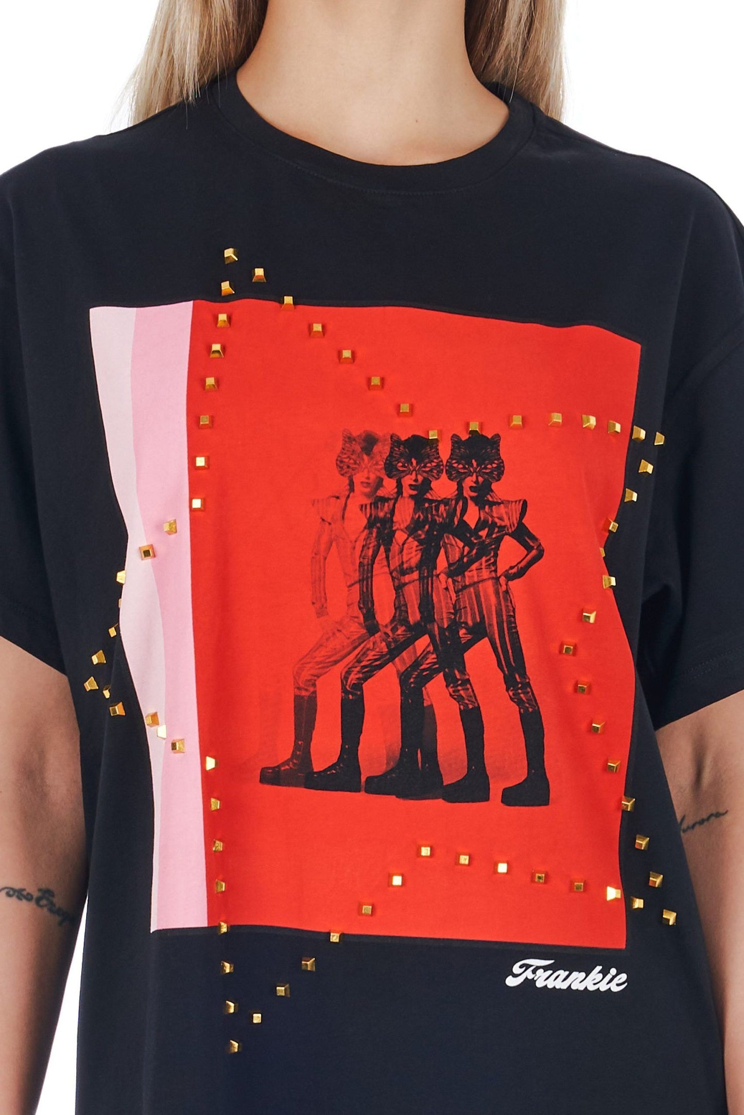 Black Cotton Women T-Shirt