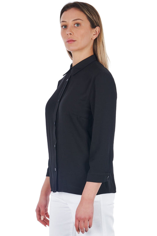 Black Polyester Women Shirt