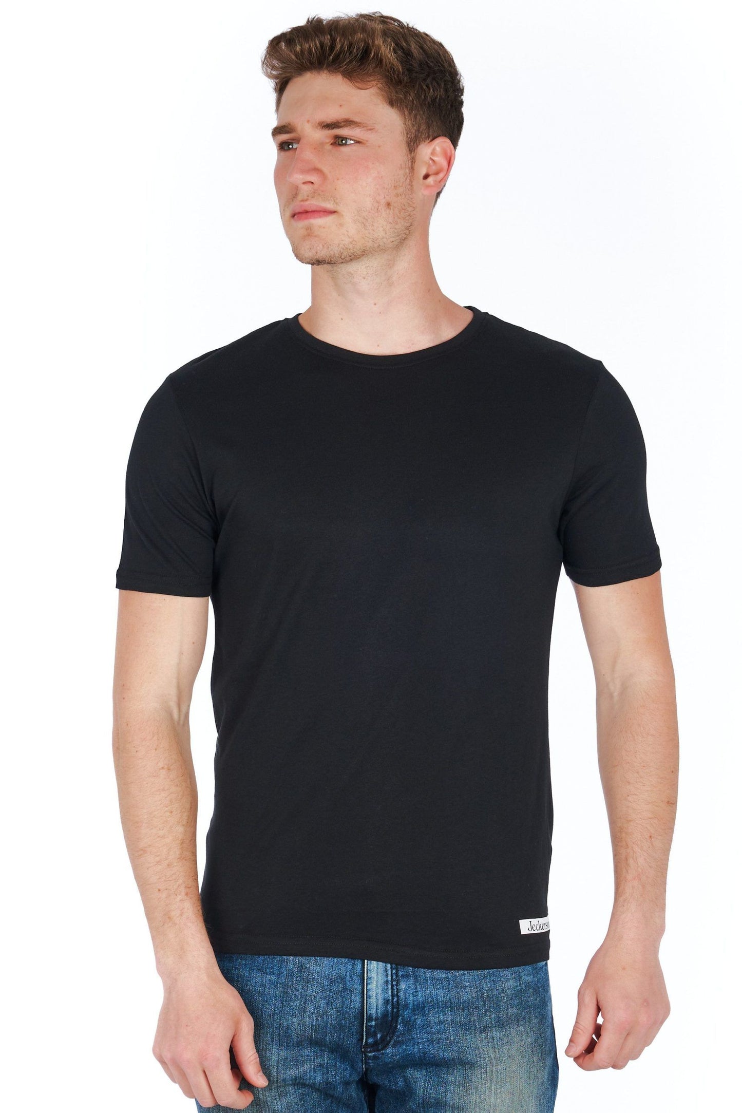 Black Cotton Men T-Shirt