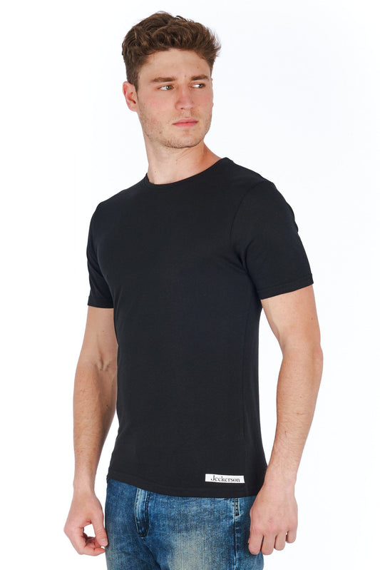 Black Cotton Men T-Shirt