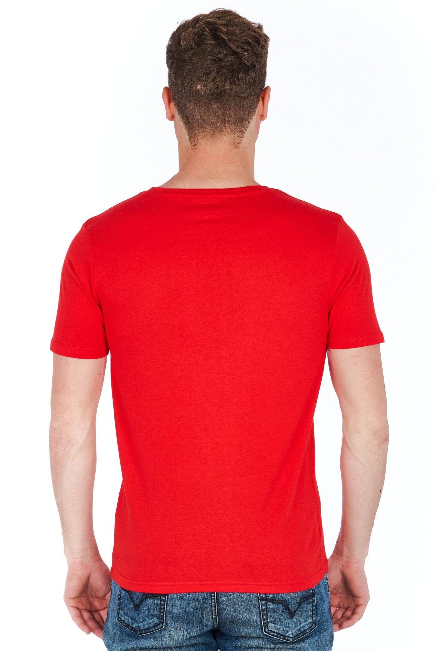 Red Cotton Men T-Shirt