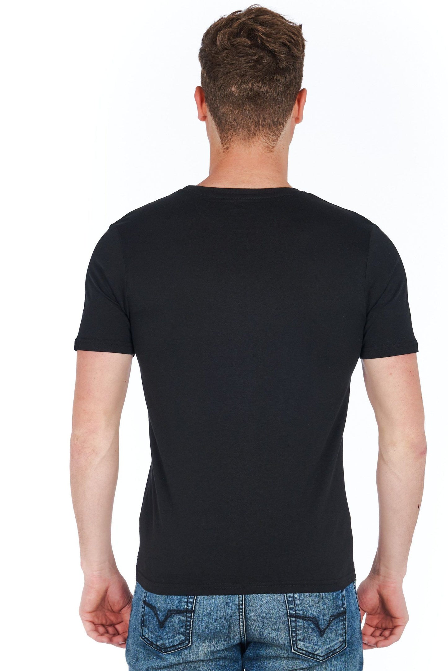Black Cotton Men T-Shirt