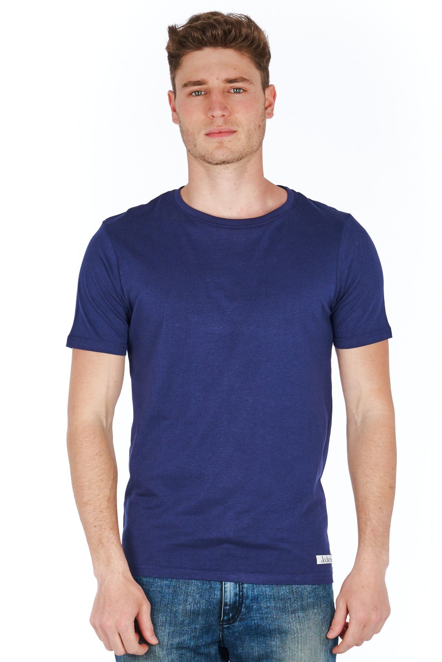 Blue Cotton Men T-Shirt