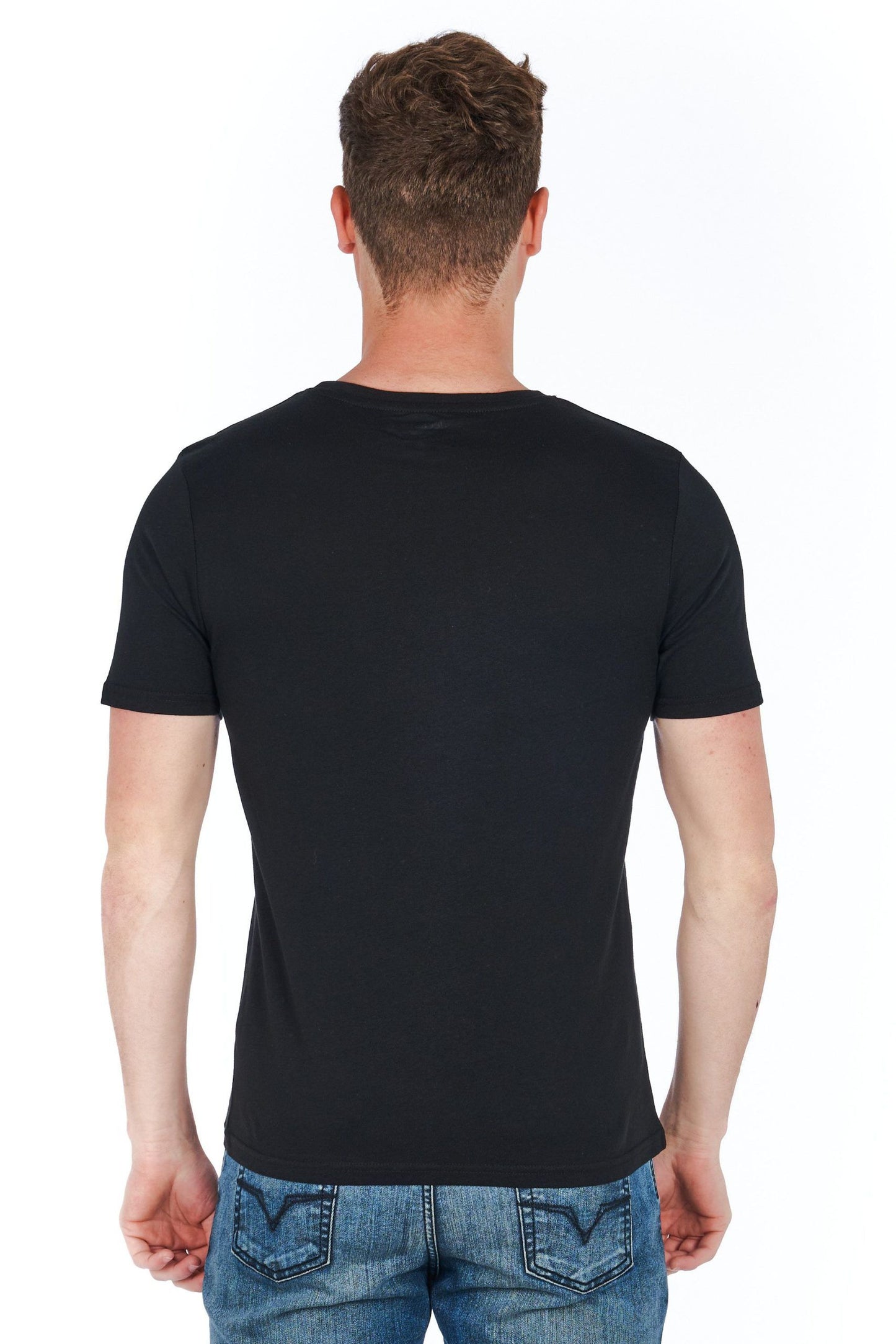 Black Cotton Men T-Shirt
