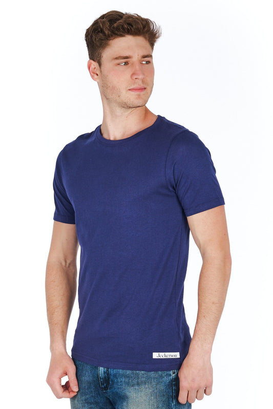 Blue Cotton Men T-Shirt