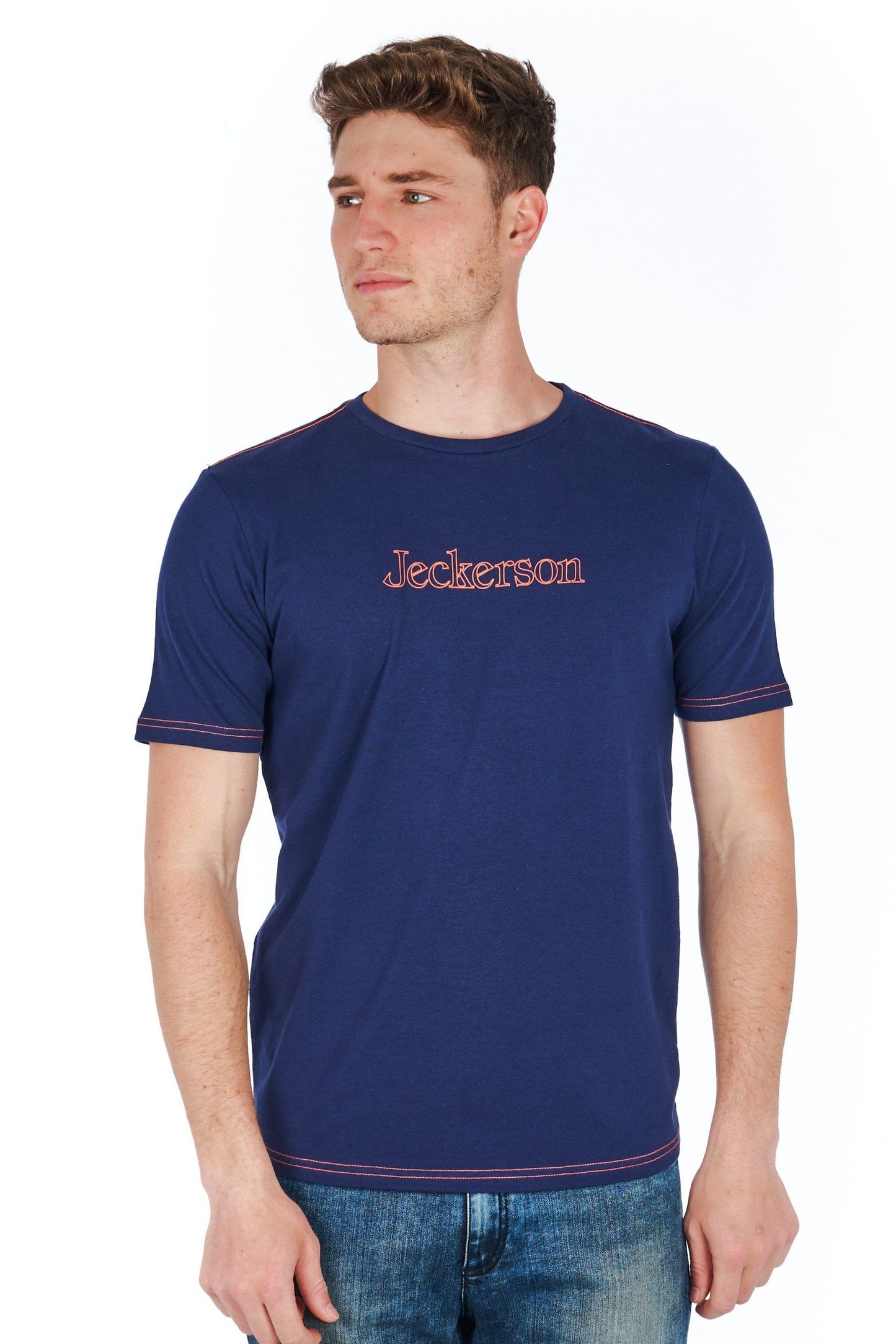 Blue Cotton Men T-Shirt