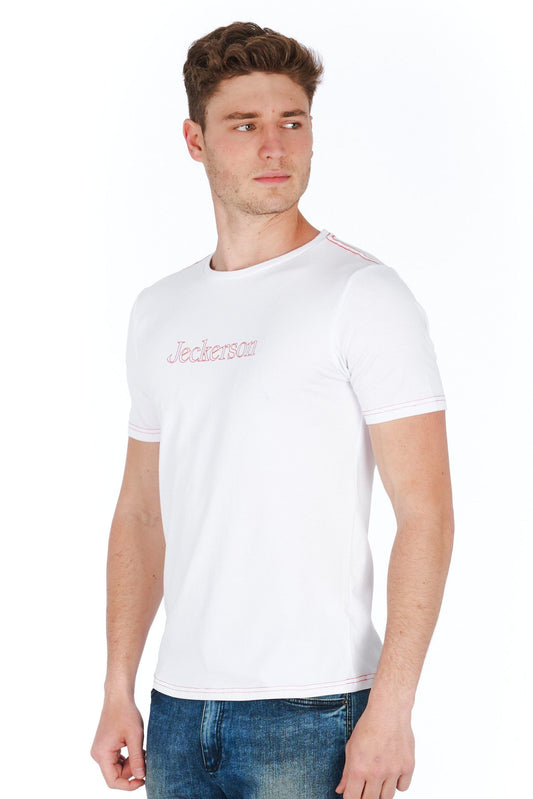 White Cotton Men T-Shirt