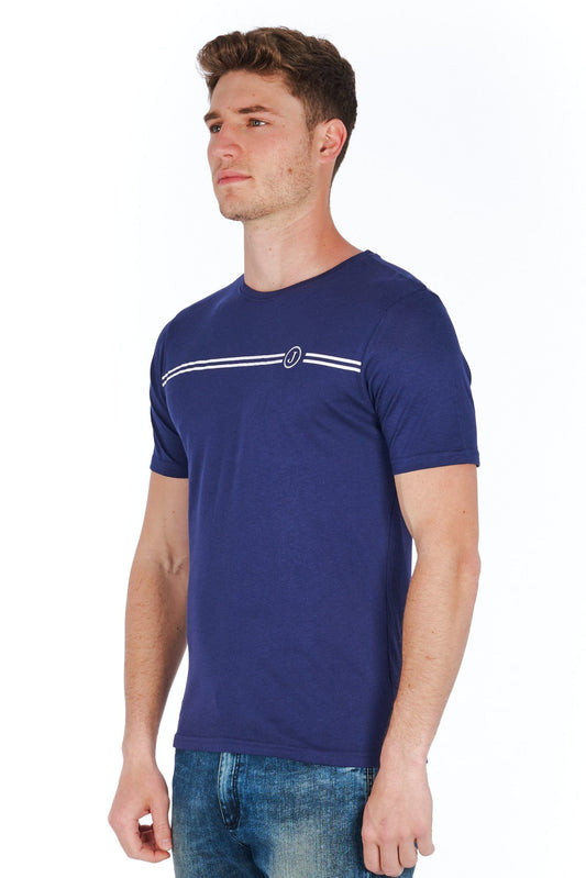 Blue Cotton Men T-Shirt