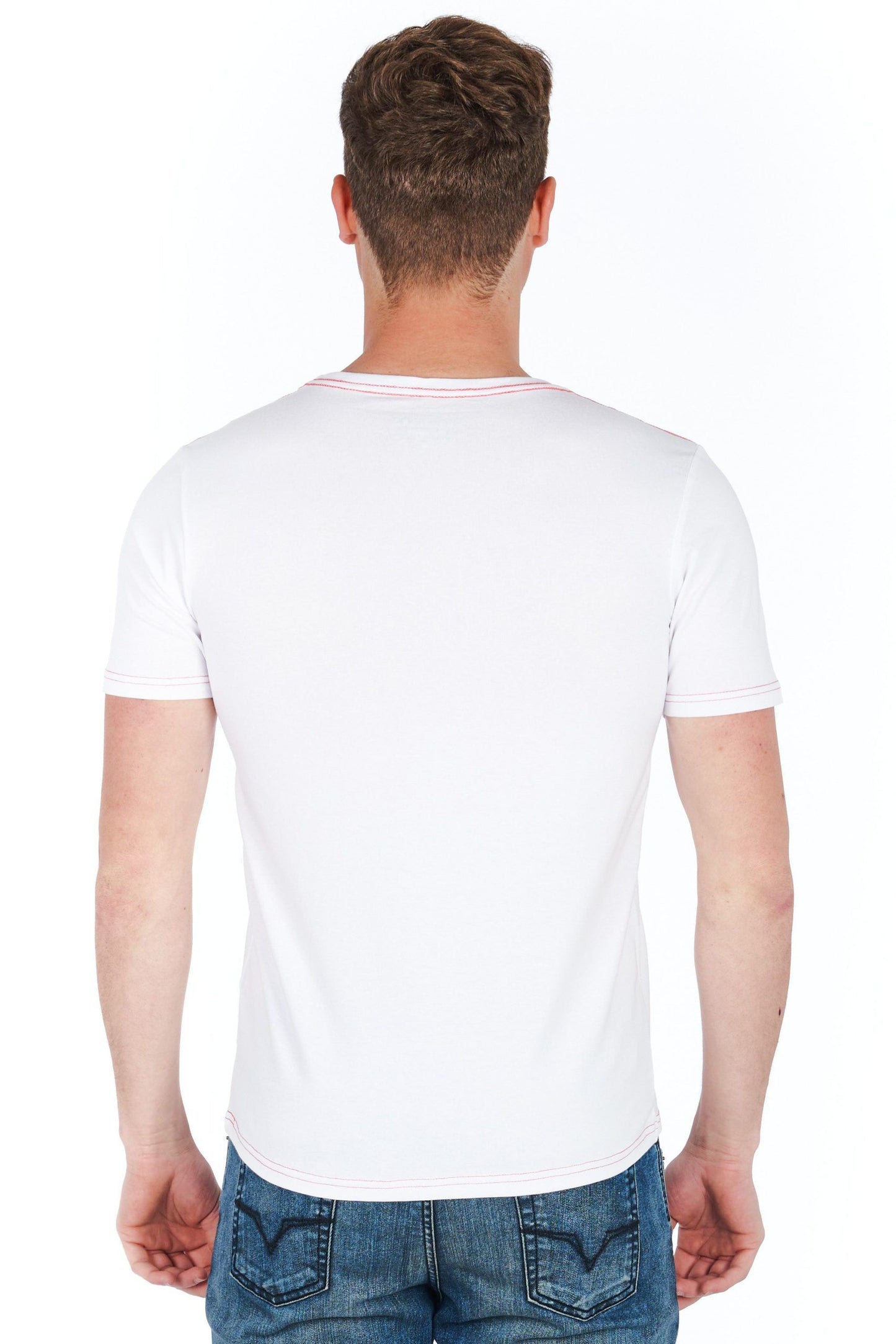 White Cotton Men T-Shirt