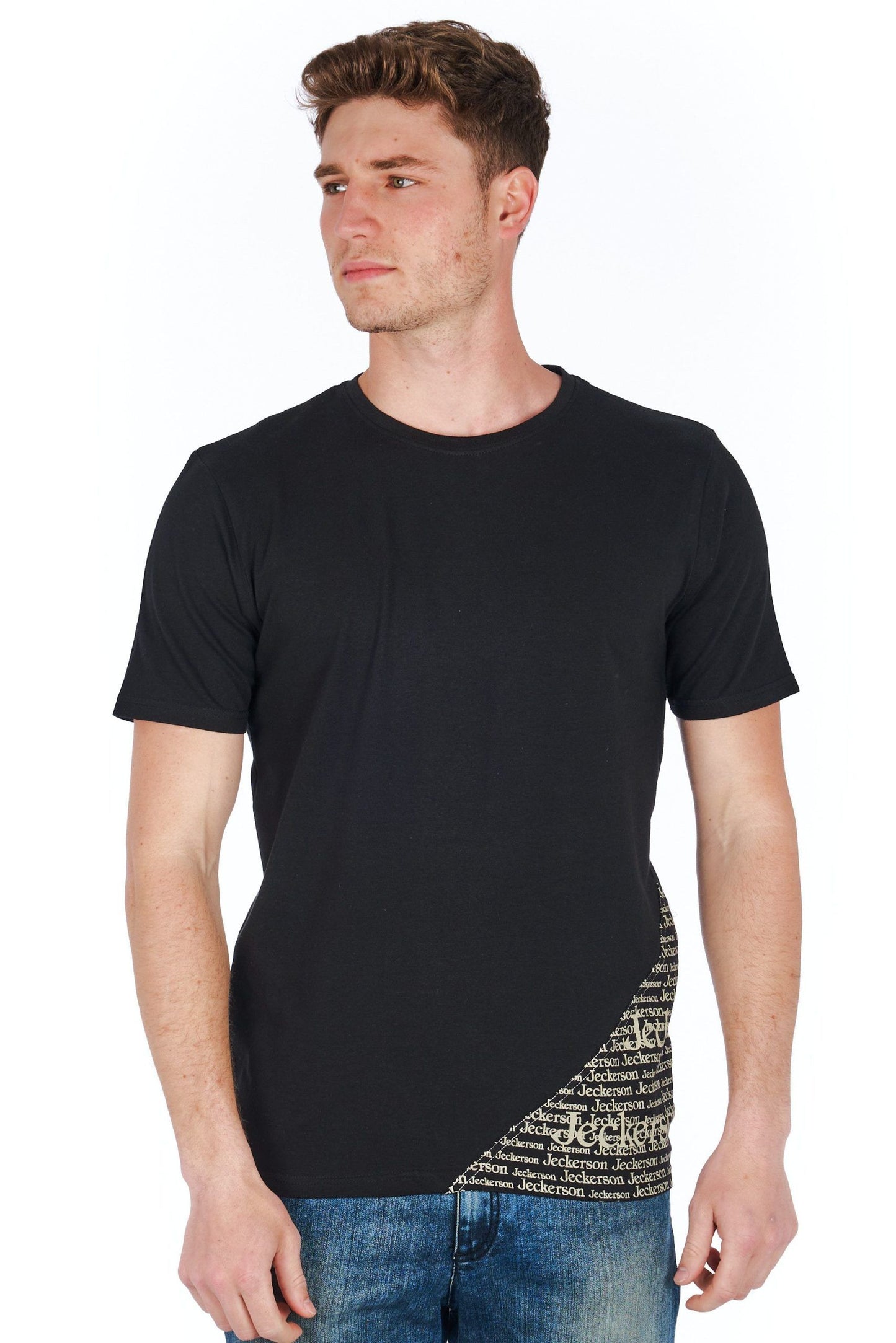 Black Cotton Men T-Shirt