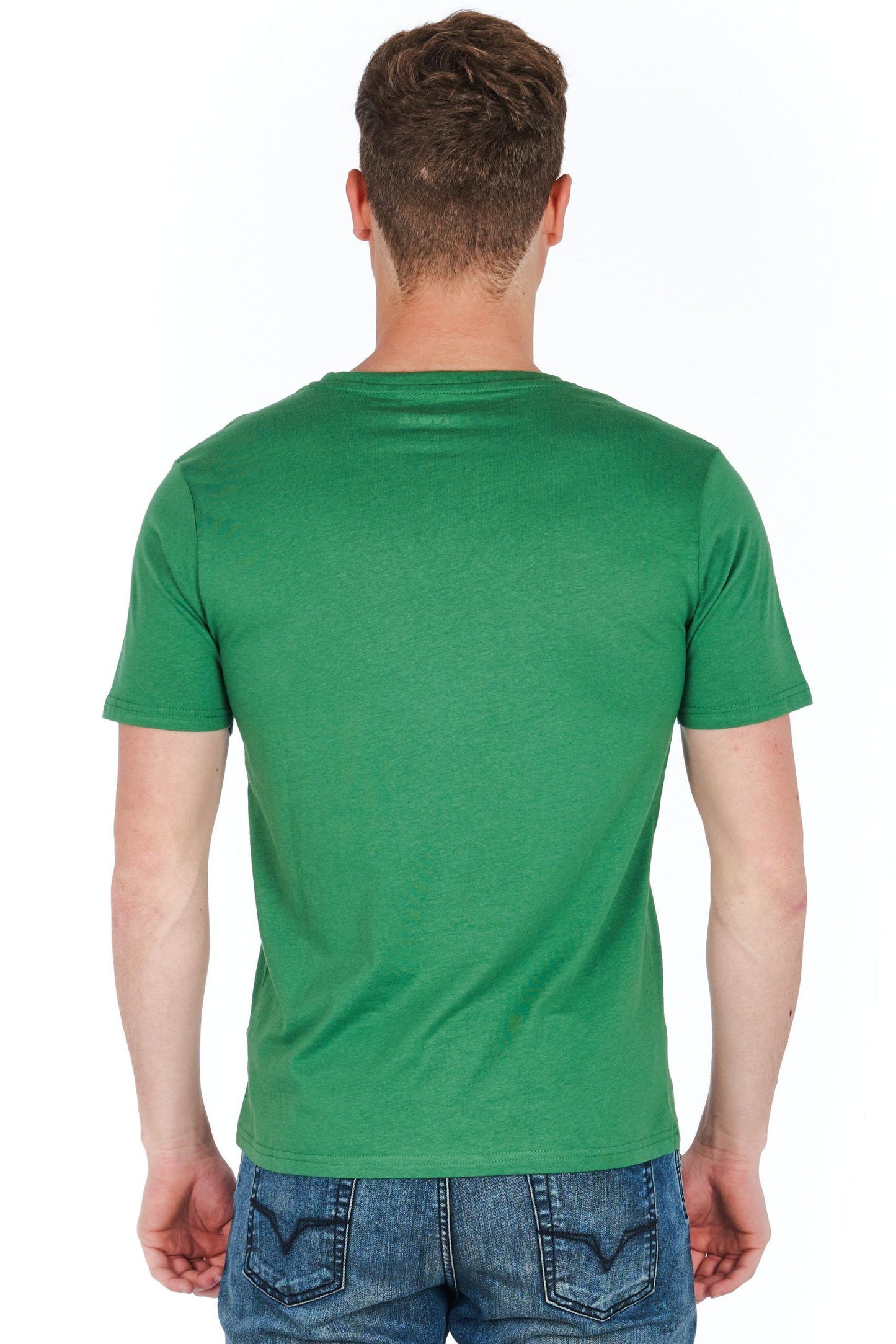 Green Cotton Men T-Shirt