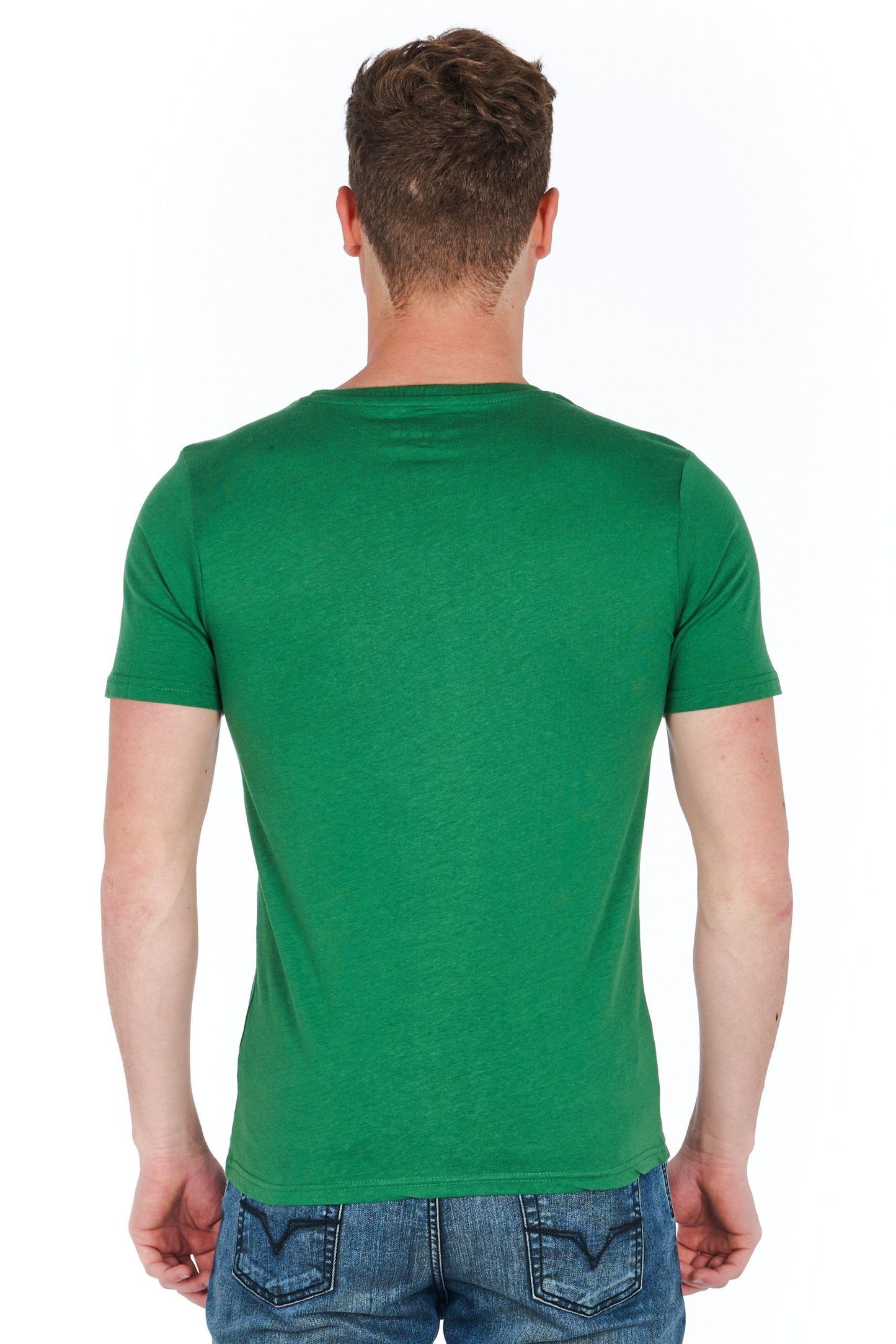 Green Cotton Men T-Shirt