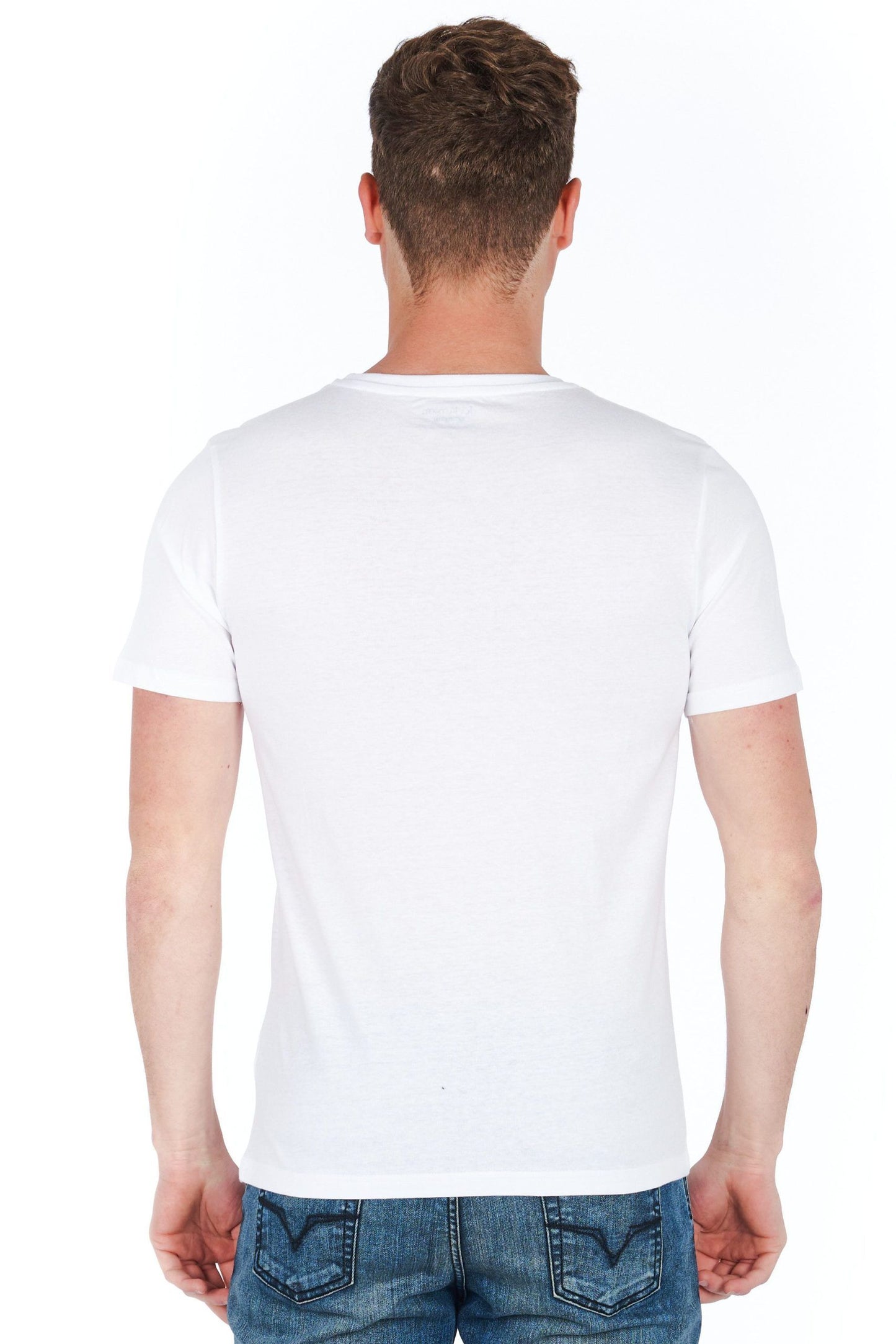 White Cotton Men T-Shirt