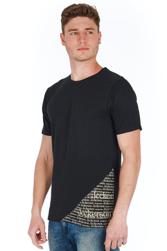 Black Cotton Men T-Shirt