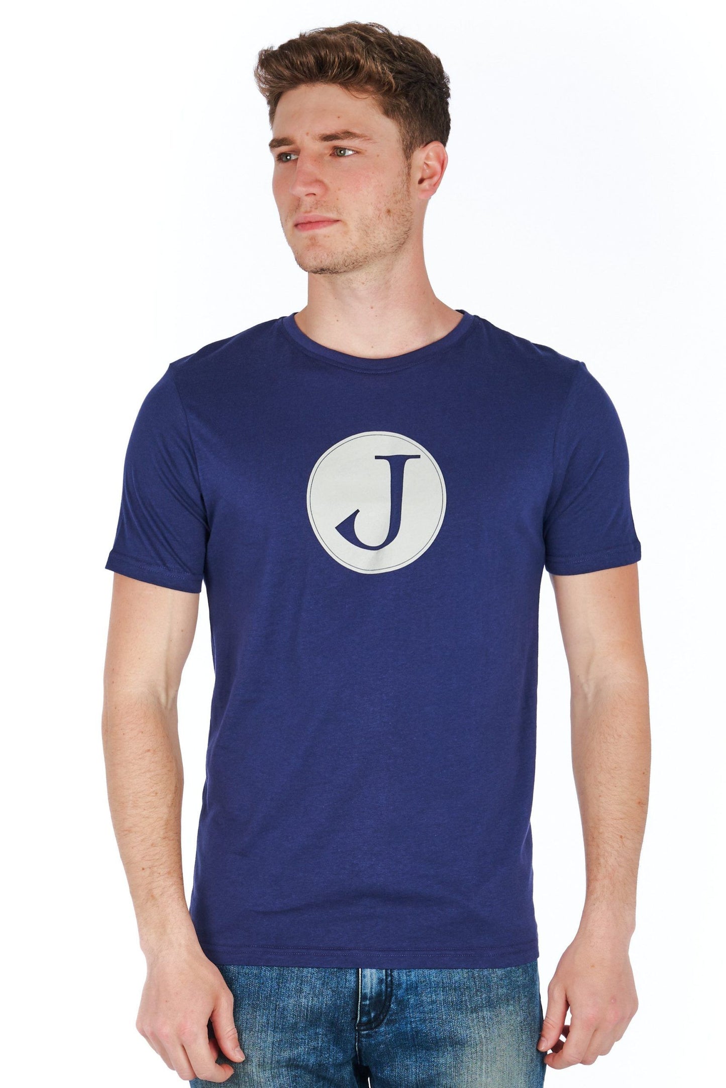 Blue Cotton Men T-Shirt