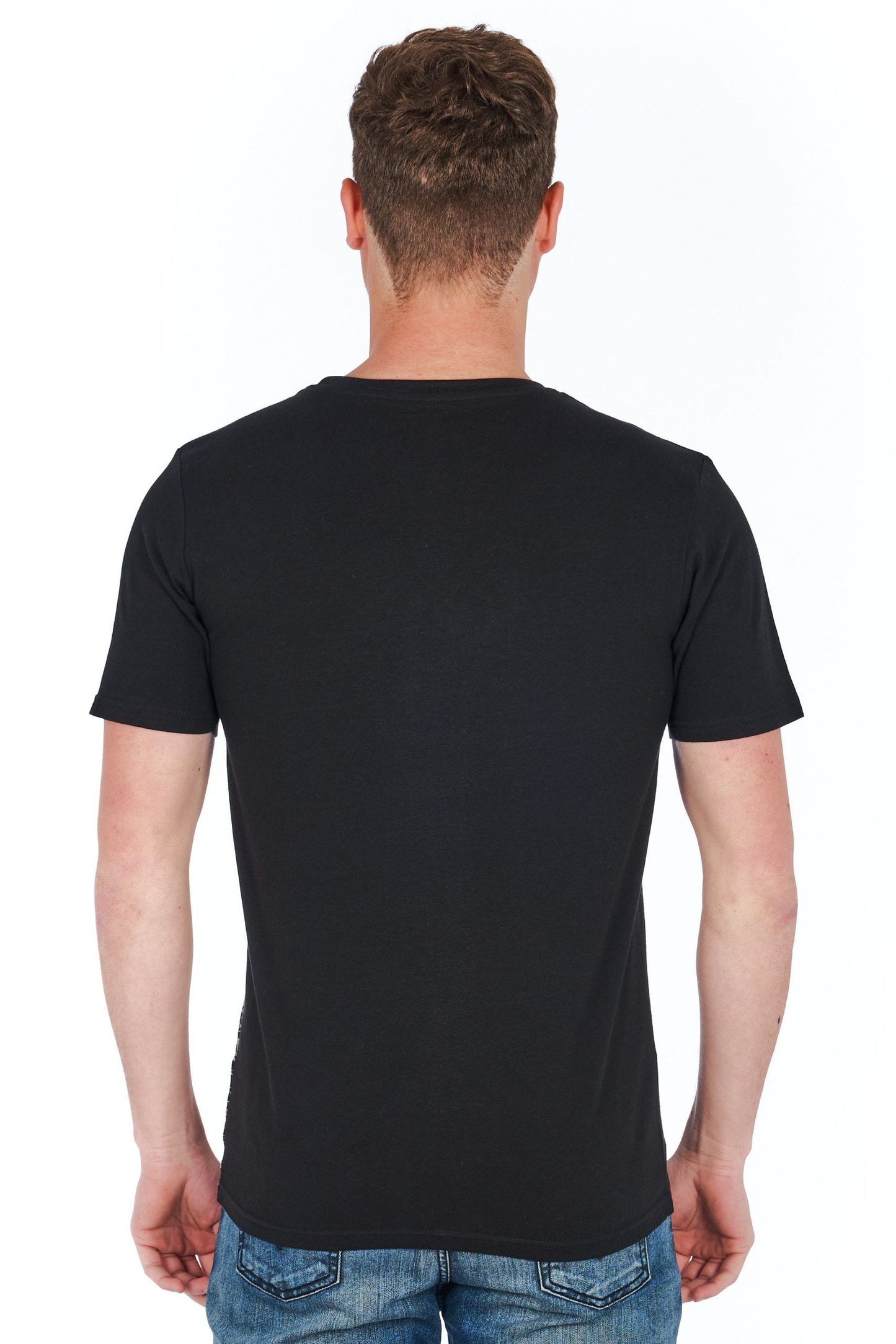 Black Cotton Men T-Shirt