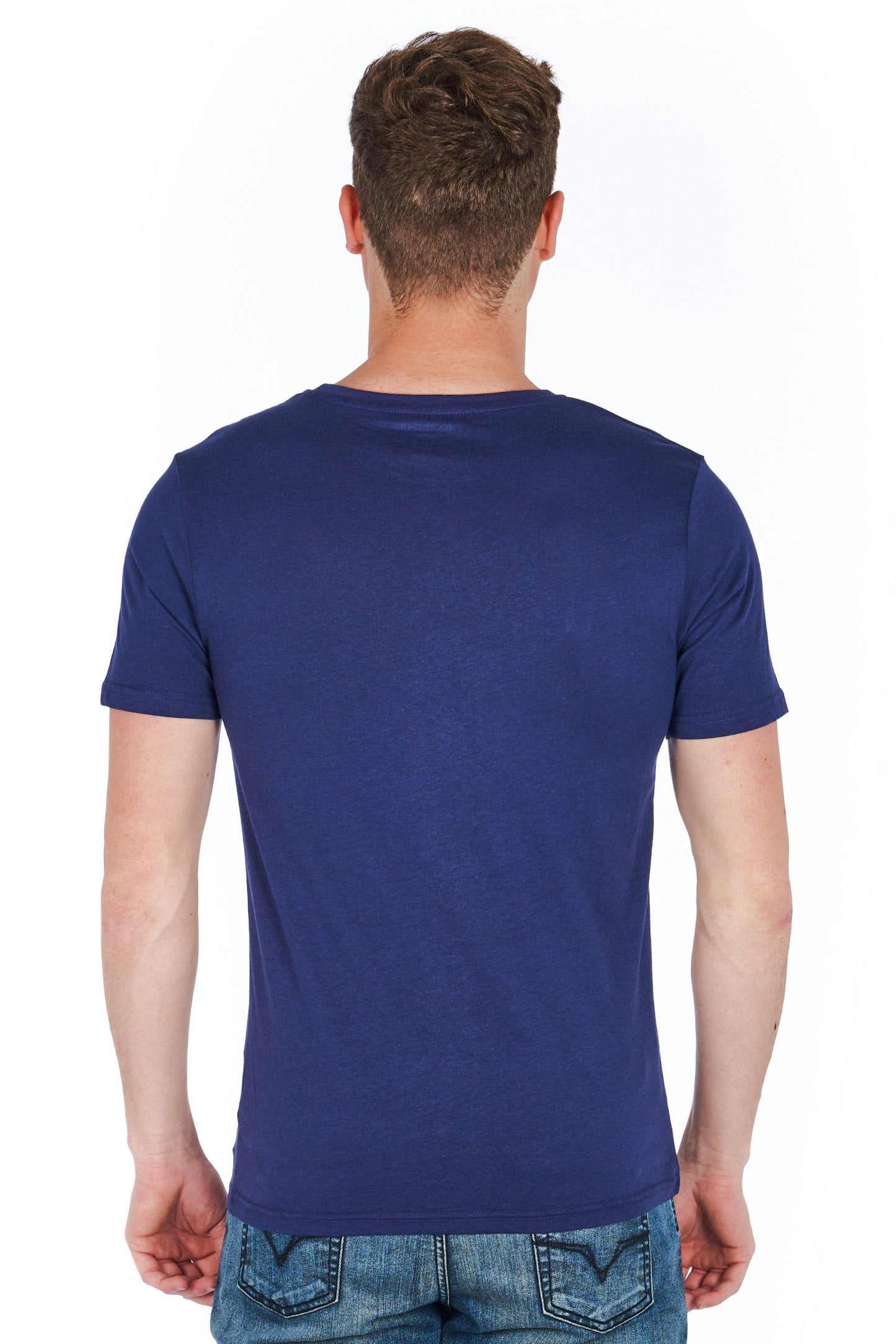 Blue Cotton Men T-Shirt