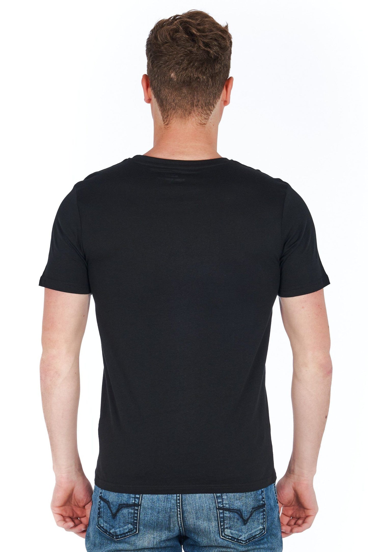 Black Cotton Men T-Shirt