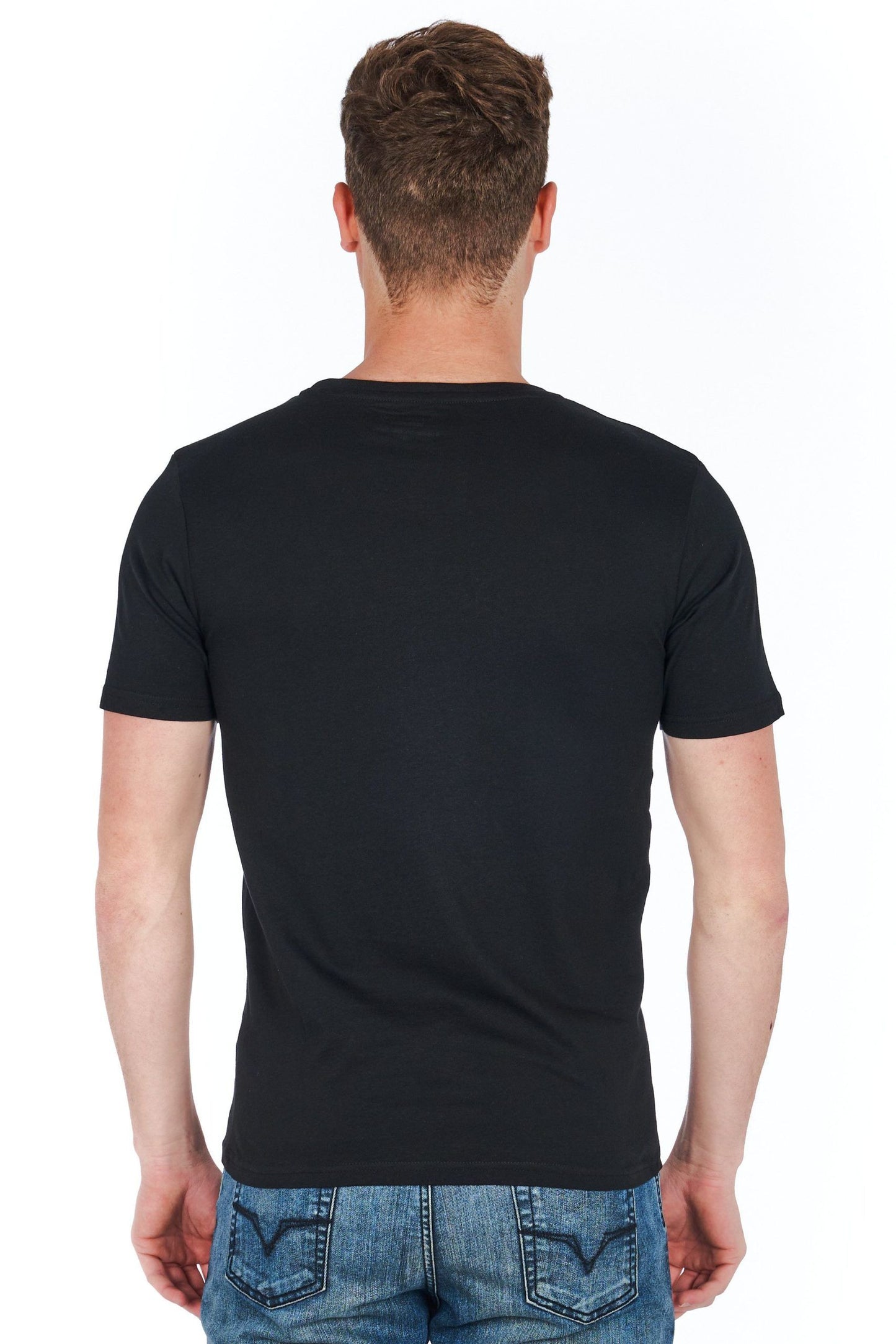 Black Cotton Men T-Shirt