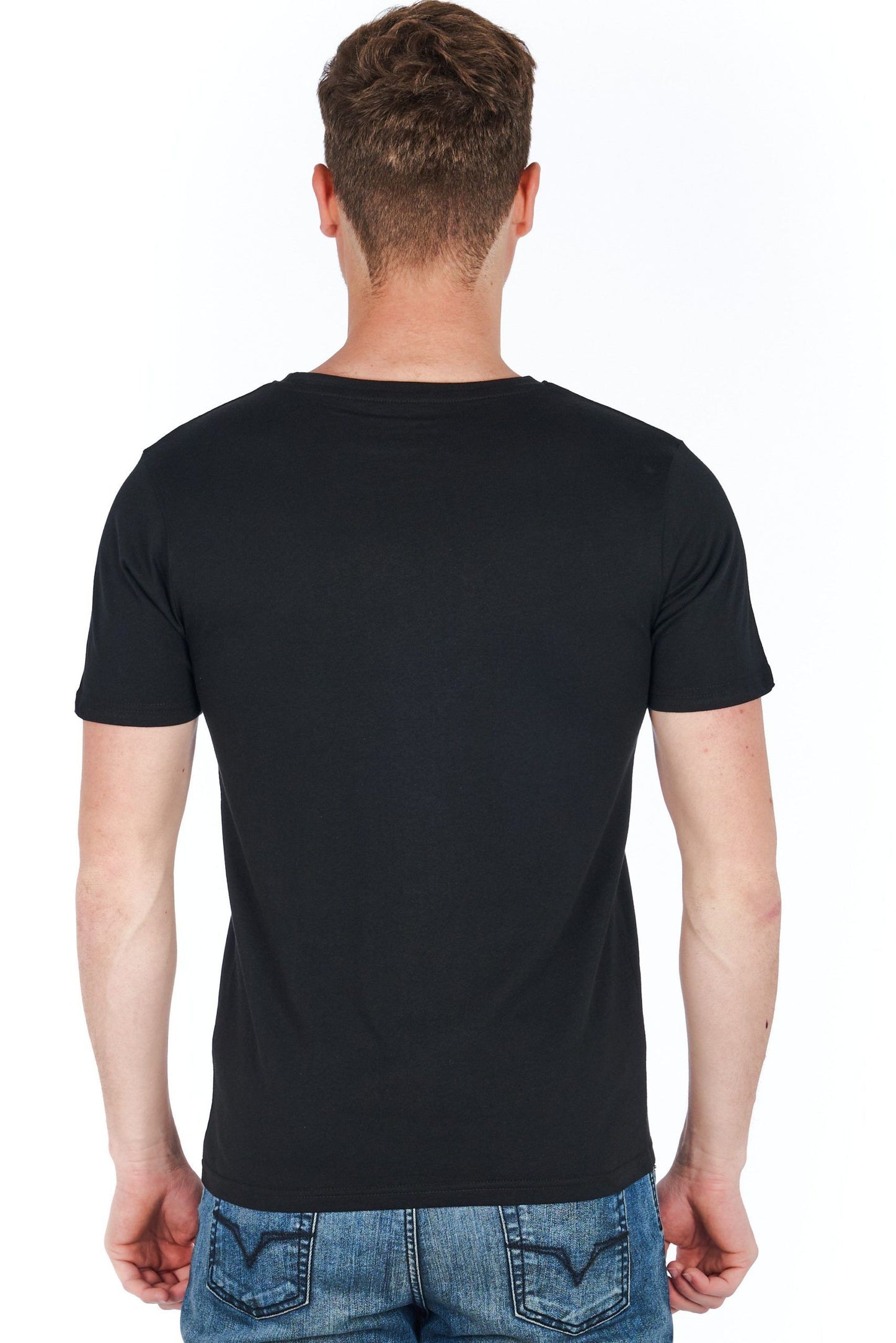 Black Cotton Men T-Shirt