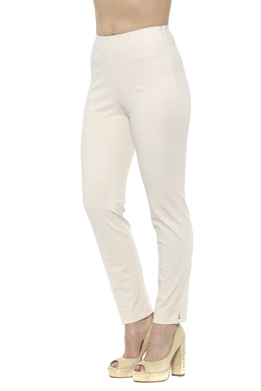 Beige Cotton Women Pants