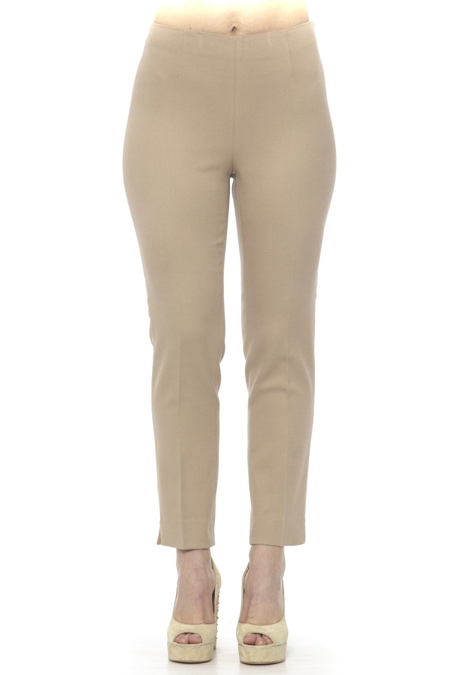 Beige Cotton Women Pant