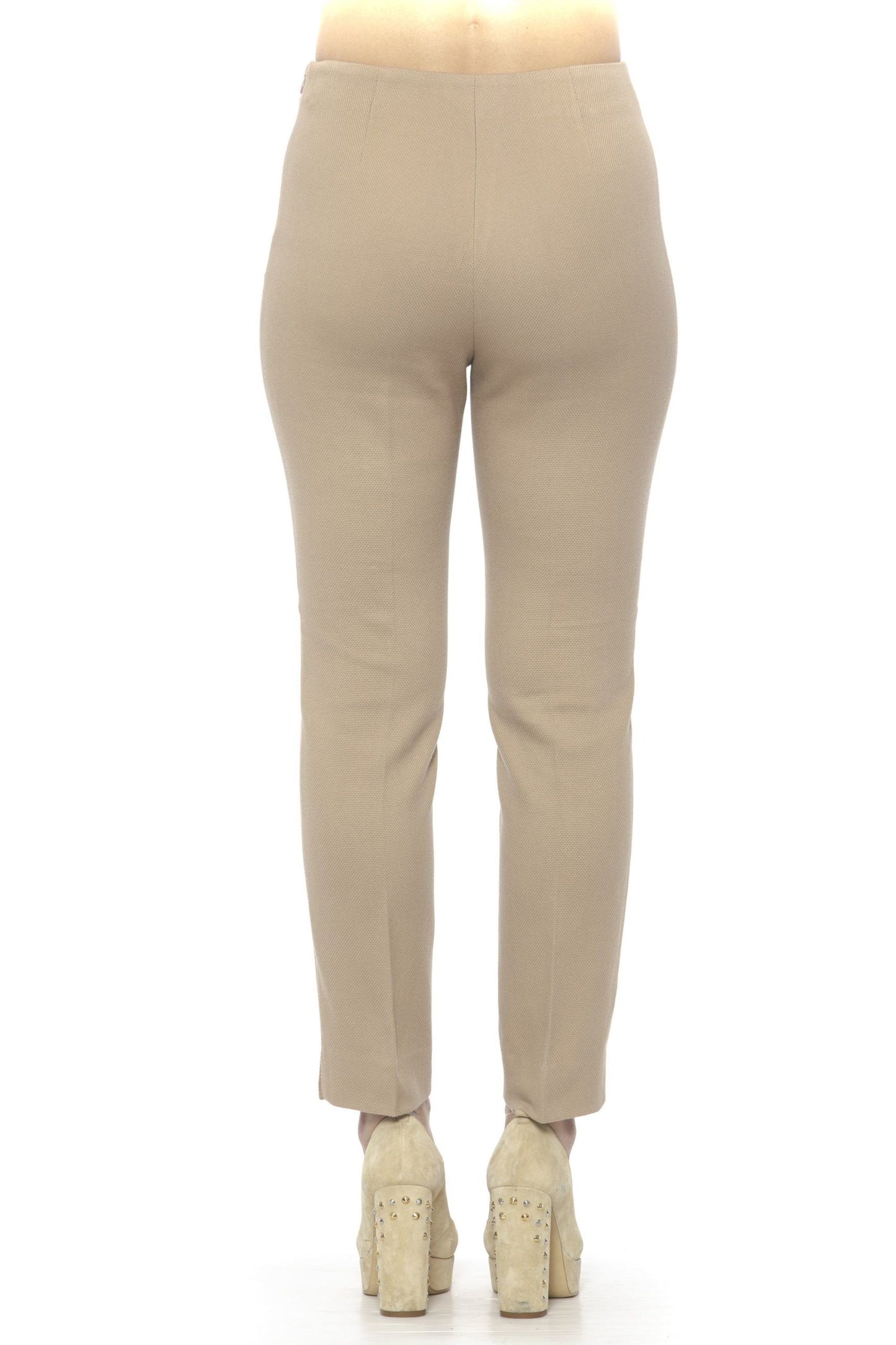 Beige Cotton Women Pant
