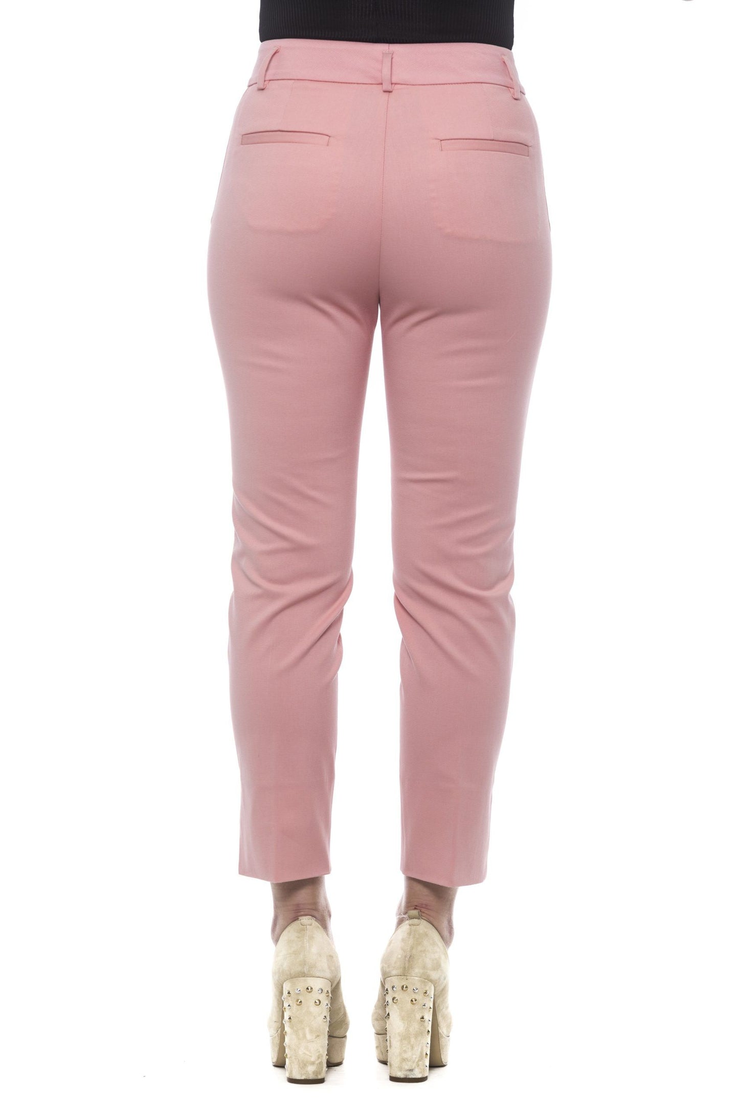 Pink Cotton Women Trouser