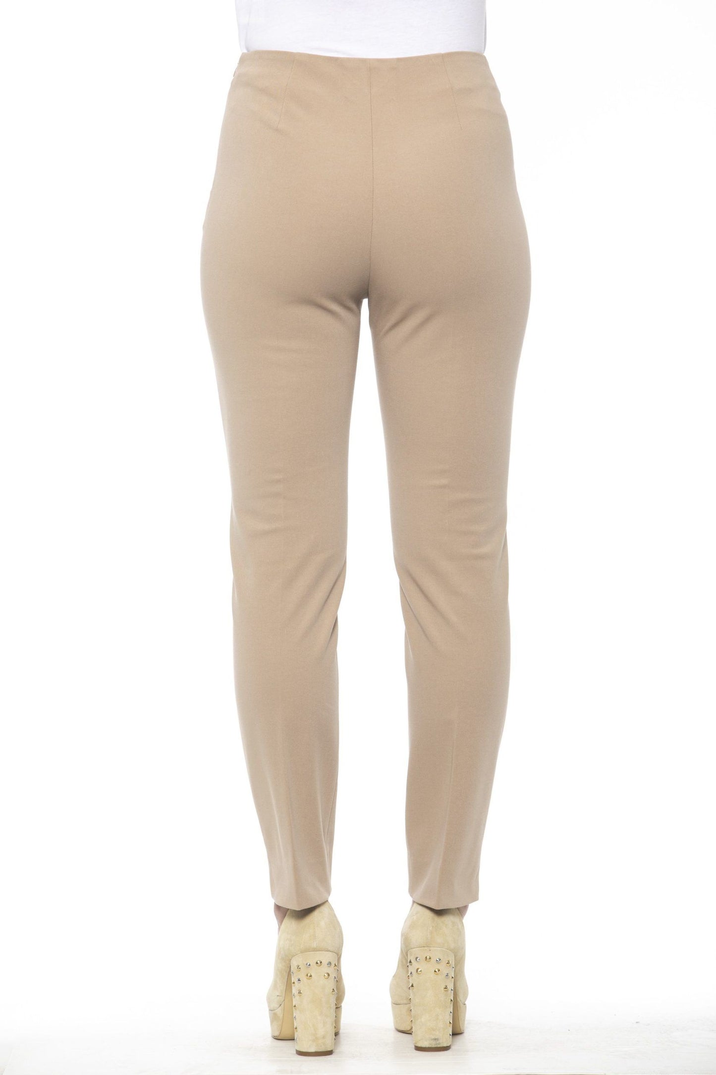 Beige Cotton Women Pant
