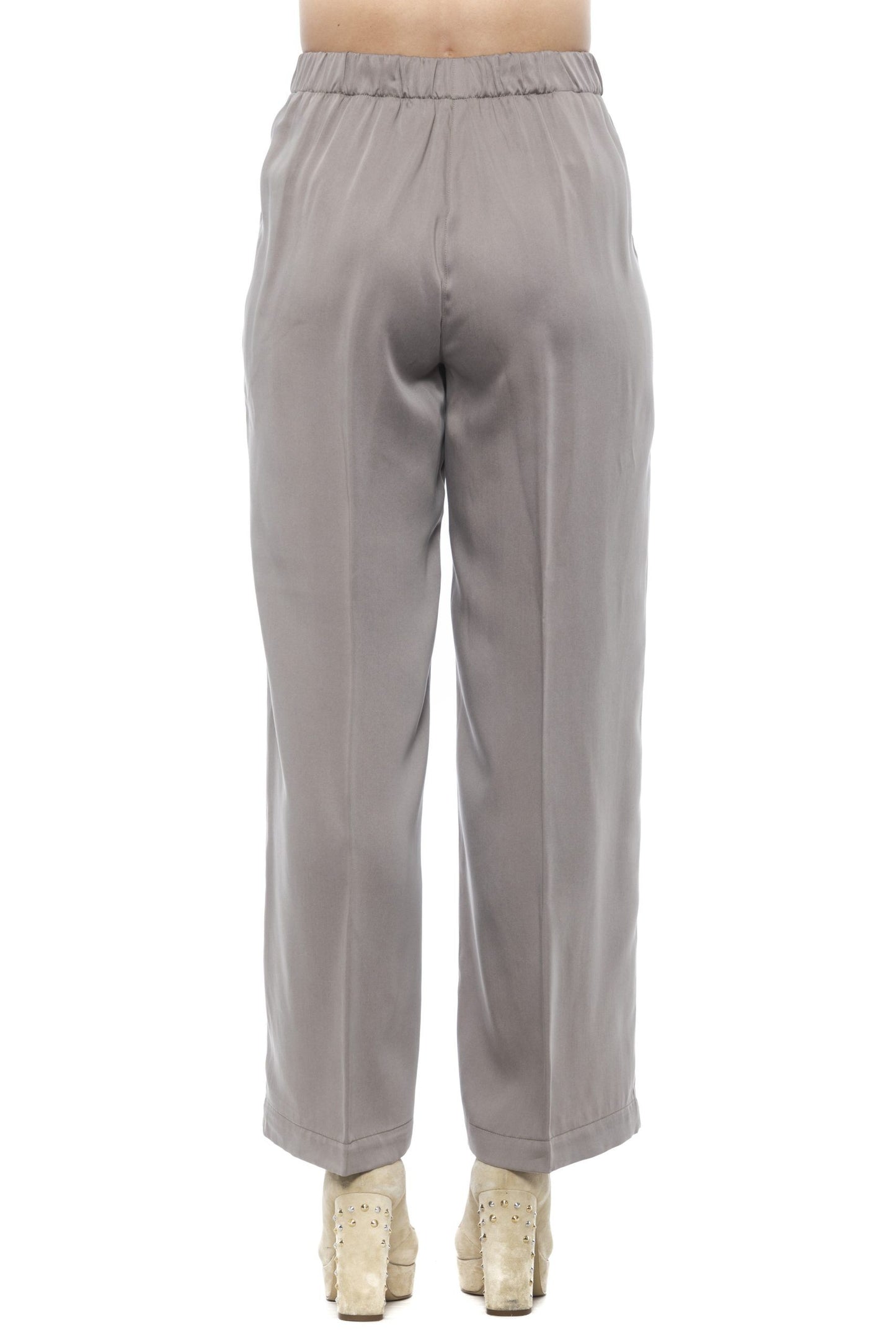 Beige Tencel Women Palazzo Pant
