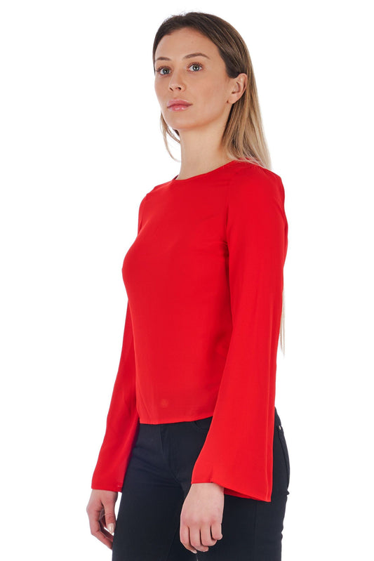 Red Polyester Women Blouse