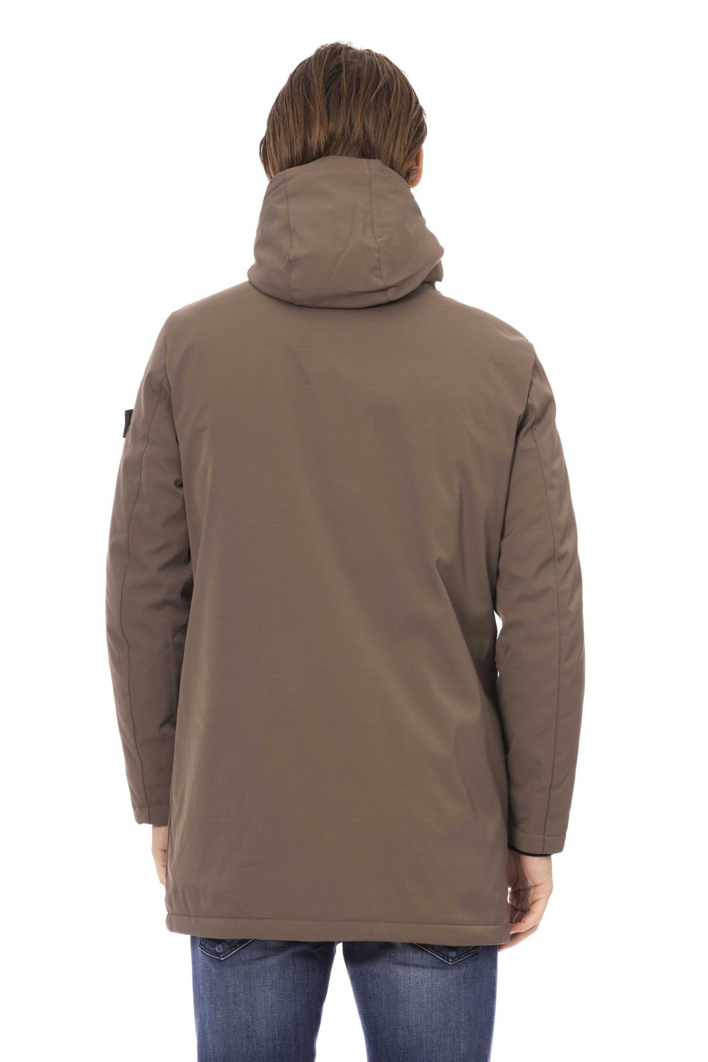 Beige Polyester Men Jacket