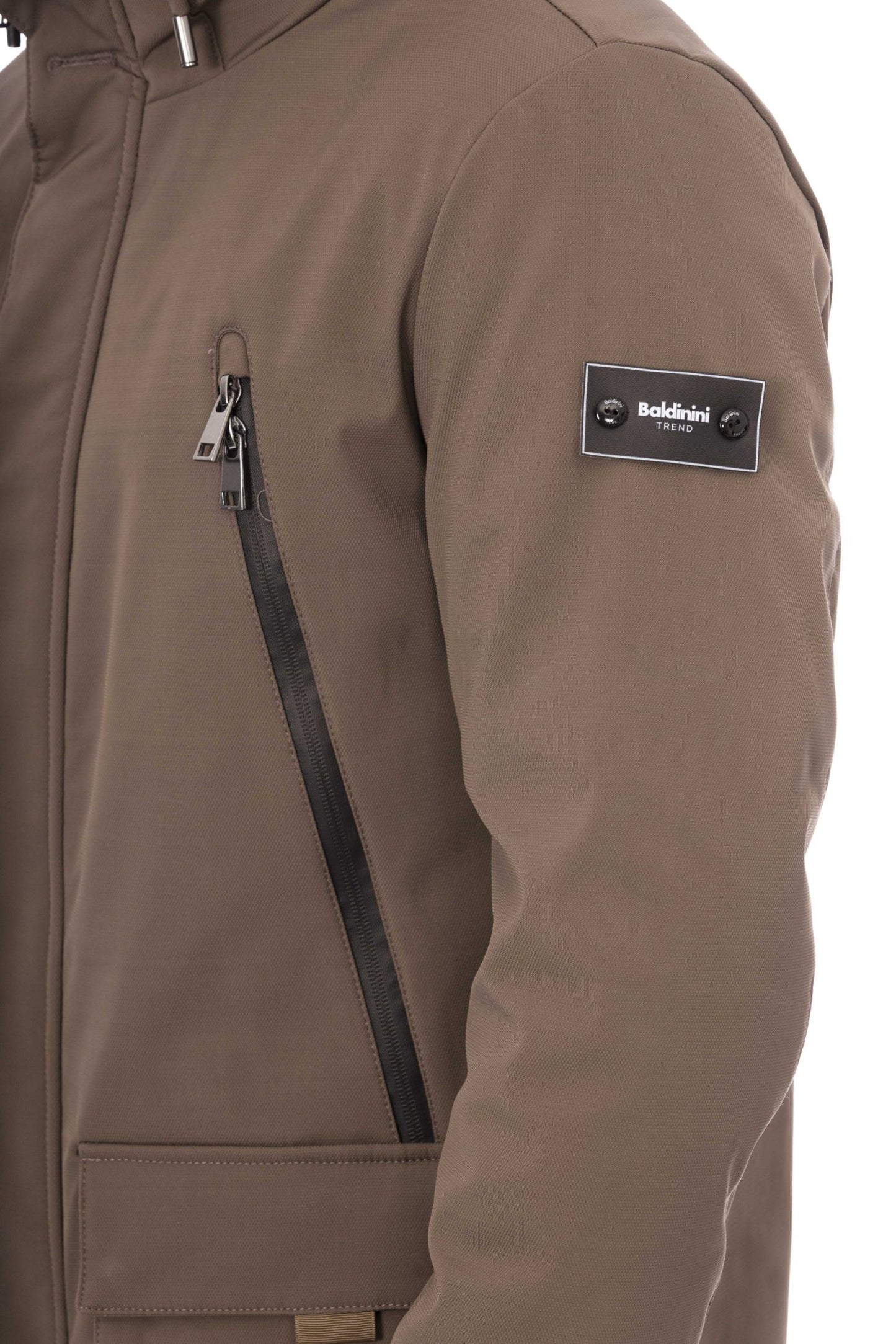 Beige Polyester Men Jacket