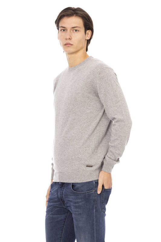 Gray Wool Men Sweater