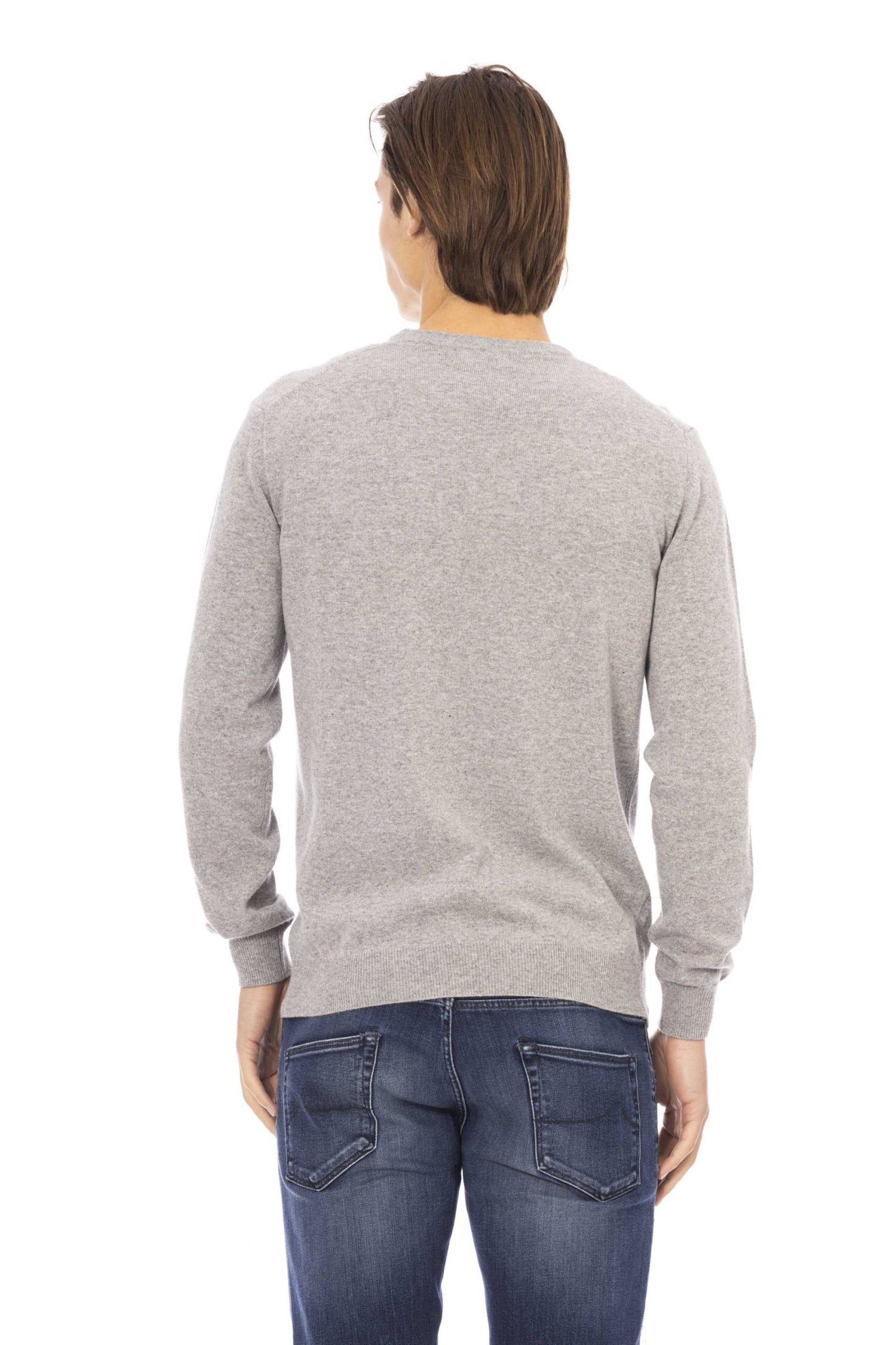 Gray Wool Men Sweater