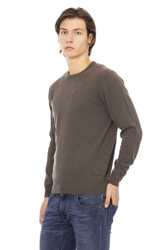 Green Wool Men Sweater