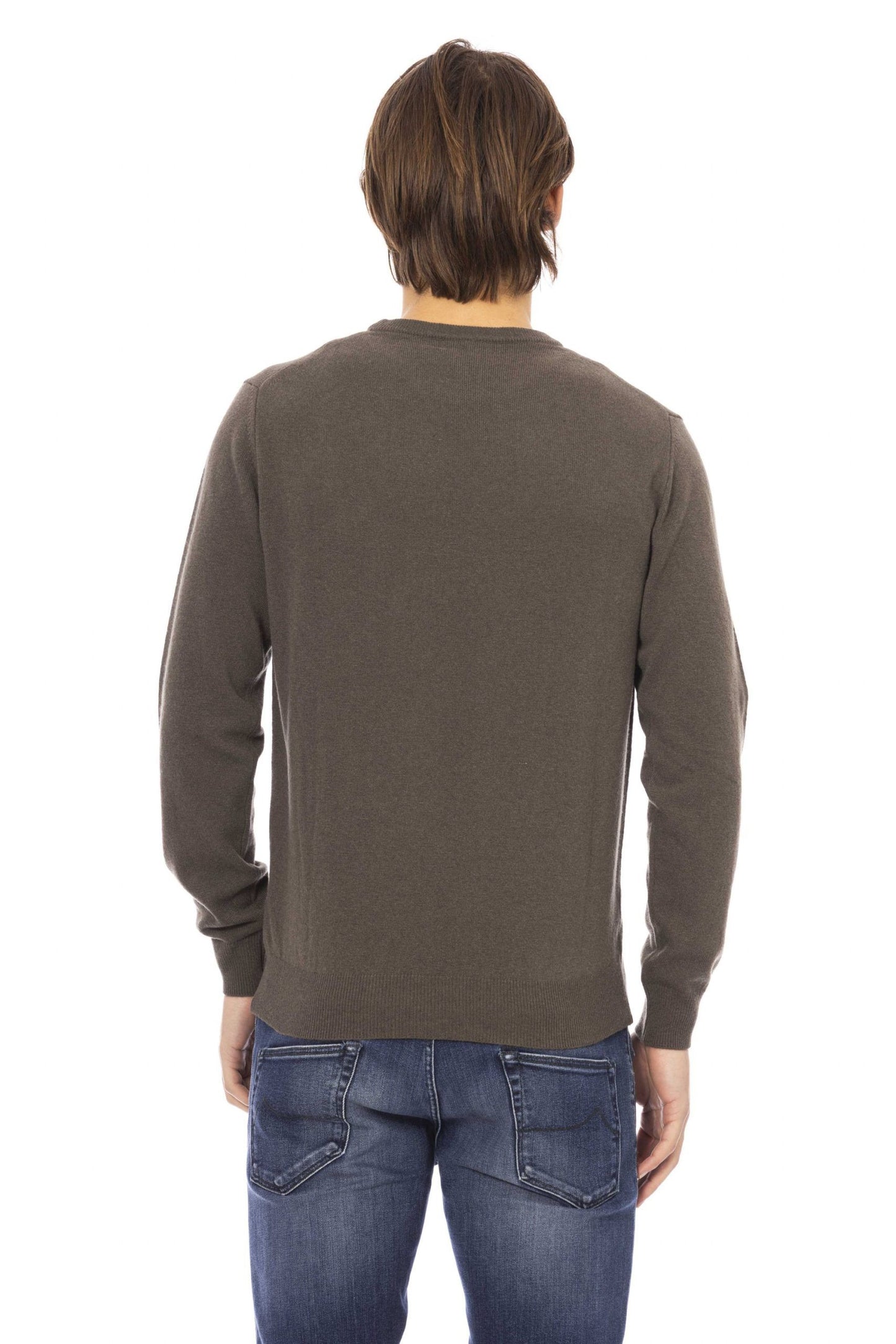 Green Wool Men Sweater
